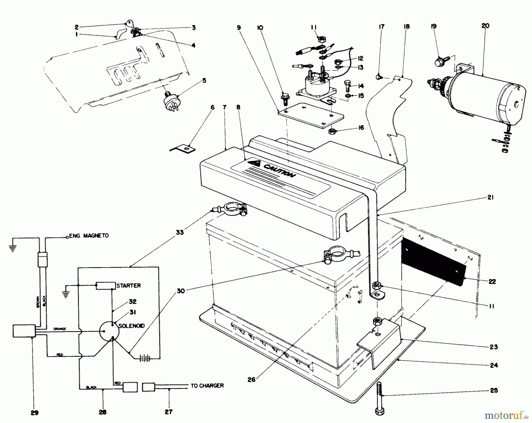  Toro Neu Snow Blowers/Snow Throwers Seite 1 38095 (1132) - Toro 1132 Snowthrower, 1980 (0000001-0999999) 12 VOLT STARTING MOTOR KIT 37-4640