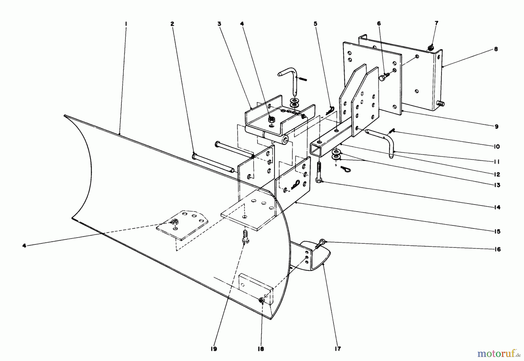  Toro Neu Snow Blowers/Snow Throwers Seite 1 38095 (1132) - Toro 1132 Snowthrower, 1980 (0000001-0999999) GRADER BLADE ASSEMBLY (MODEL NO. 59051)