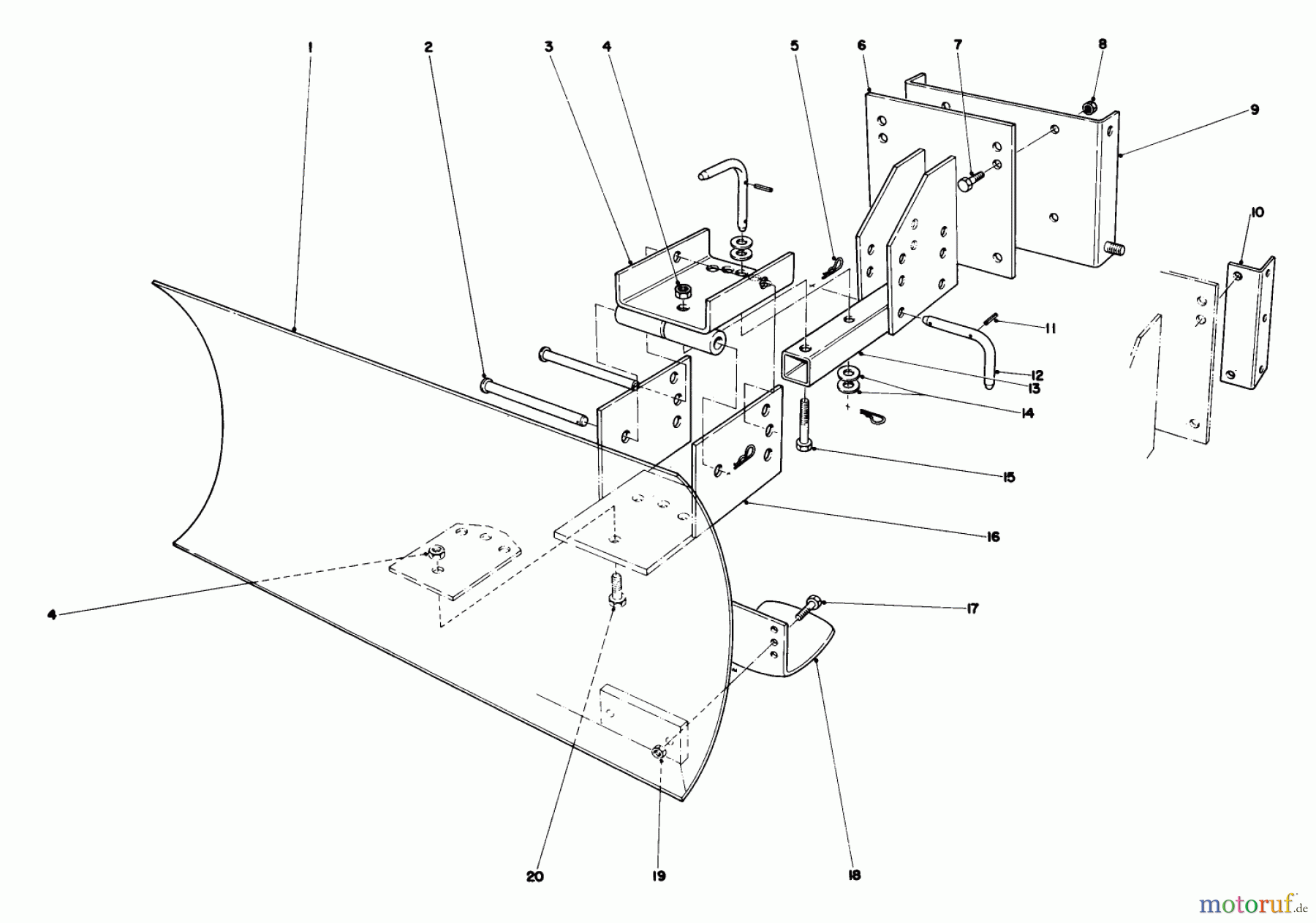  Toro Neu Snow Blowers/Snow Throwers Seite 1 38095 (1132) - Toro 1132 Snowthrower, 1982 (2000001-2999999) GRADER BLADE ASSEMBLY (MODEL NO. 59099) (OPTIONAL)