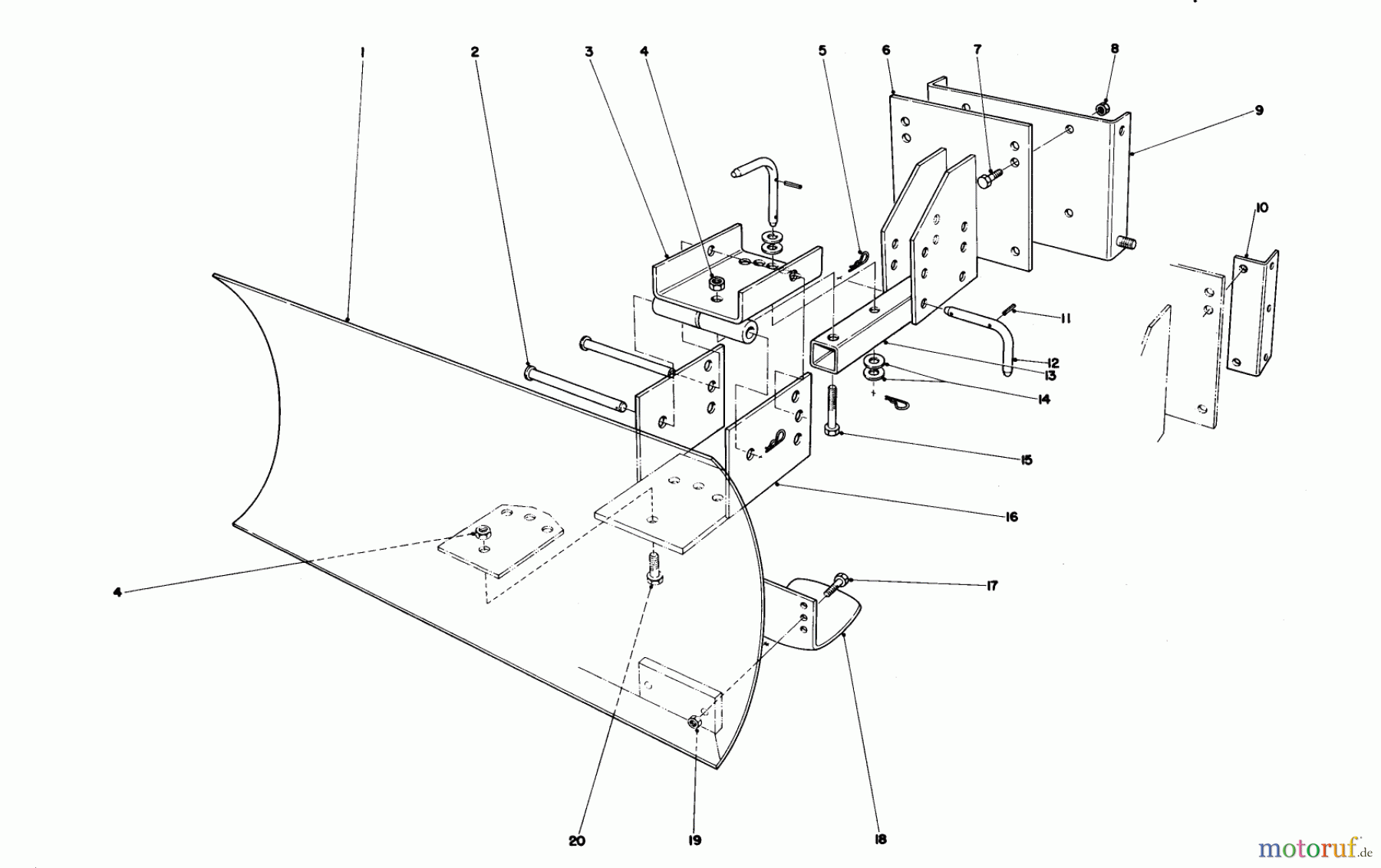  Toro Neu Snow Blowers/Snow Throwers Seite 1 38095 (1132) - Toro 1132 Snowthrower, 1986 (6000001-6999999) GRADER BLADE ASSEMBLY (MODEL NO. 59099) (OPTIONAL)