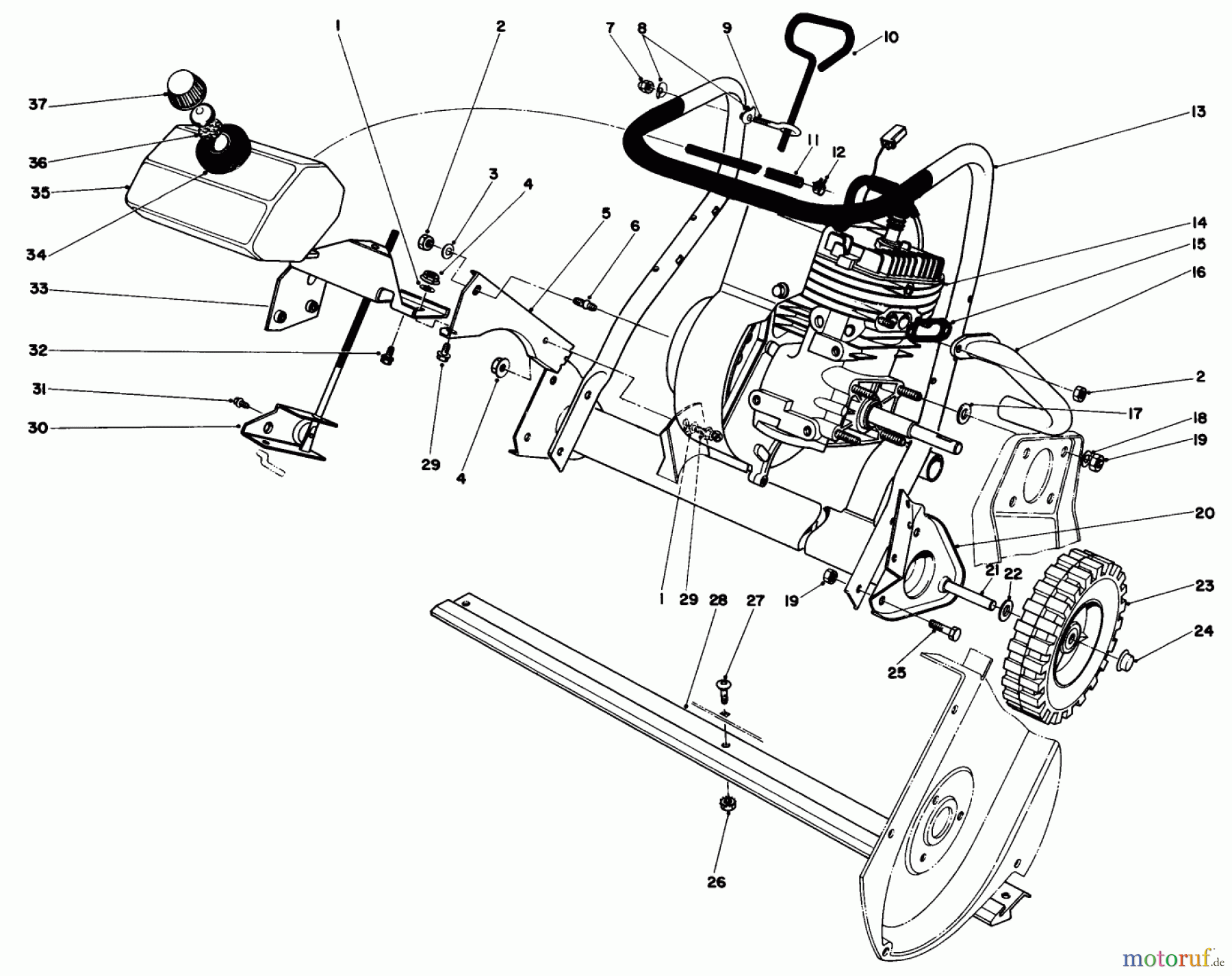  Toro Neu Snow Blowers/Snow Throwers Seite 1 38110C (CR-20R) - Toro CR-20R Snowthrower, 1987 (7000001-7999999) ENGINE ASSEMBLY (MODEL NO. 38110C)