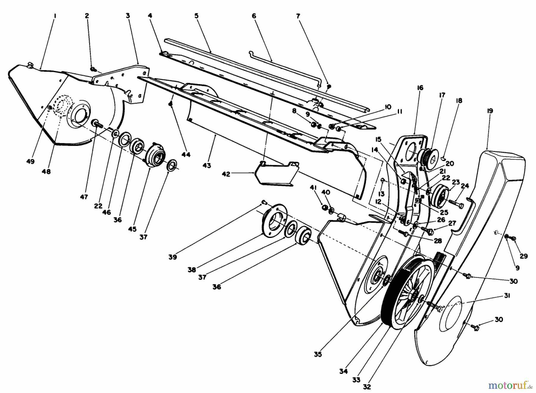  Toro Neu Snow Blowers/Snow Throwers Seite 1 38116C (CR-20R) - Toro CR-20 Snowthrower, 1987 (7000001-7999999) LOWER FRAME ASSEMBLY