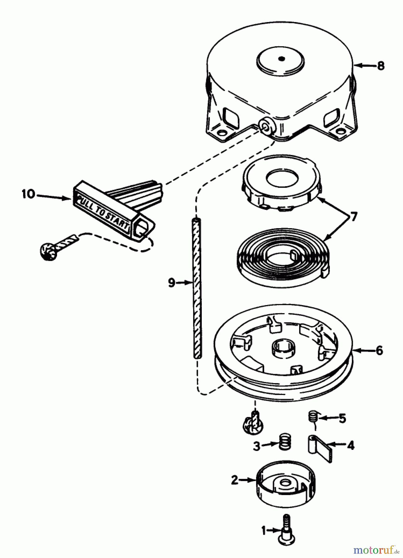  Toro Neu Snow Blowers/Snow Throwers Seite 1 38110C (CR-20R) - Toro CR-20R Snowthrower, 1990 (0000001-0999999) REWIND STARTER NO. 590537