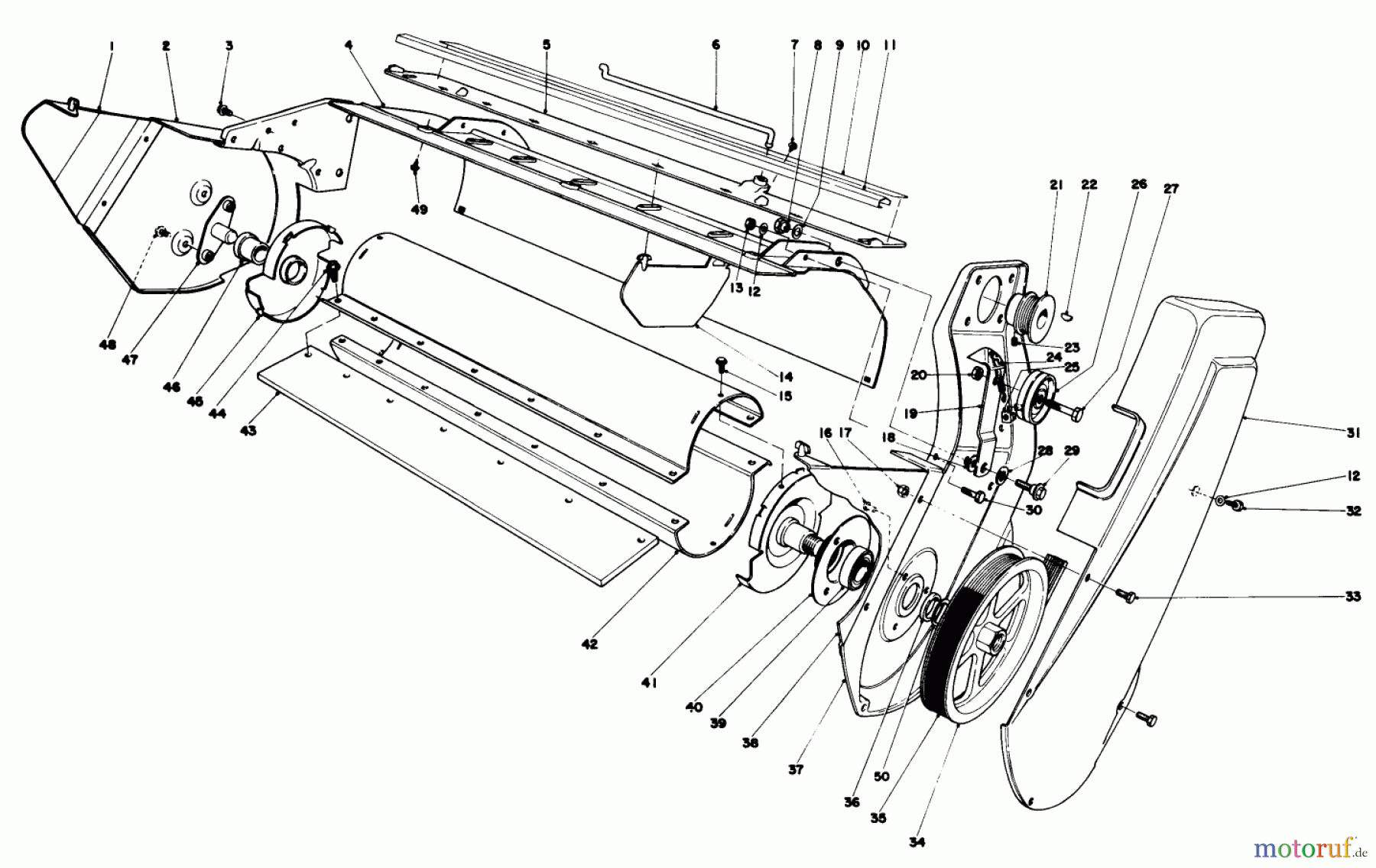  Toro Neu Snow Blowers/Snow Throwers Seite 1 38120 (S-200) - Toro S-200 Snowthrower, 1980 (0015001-0099999) LOWER MAIN FRAME ASSEMBLY