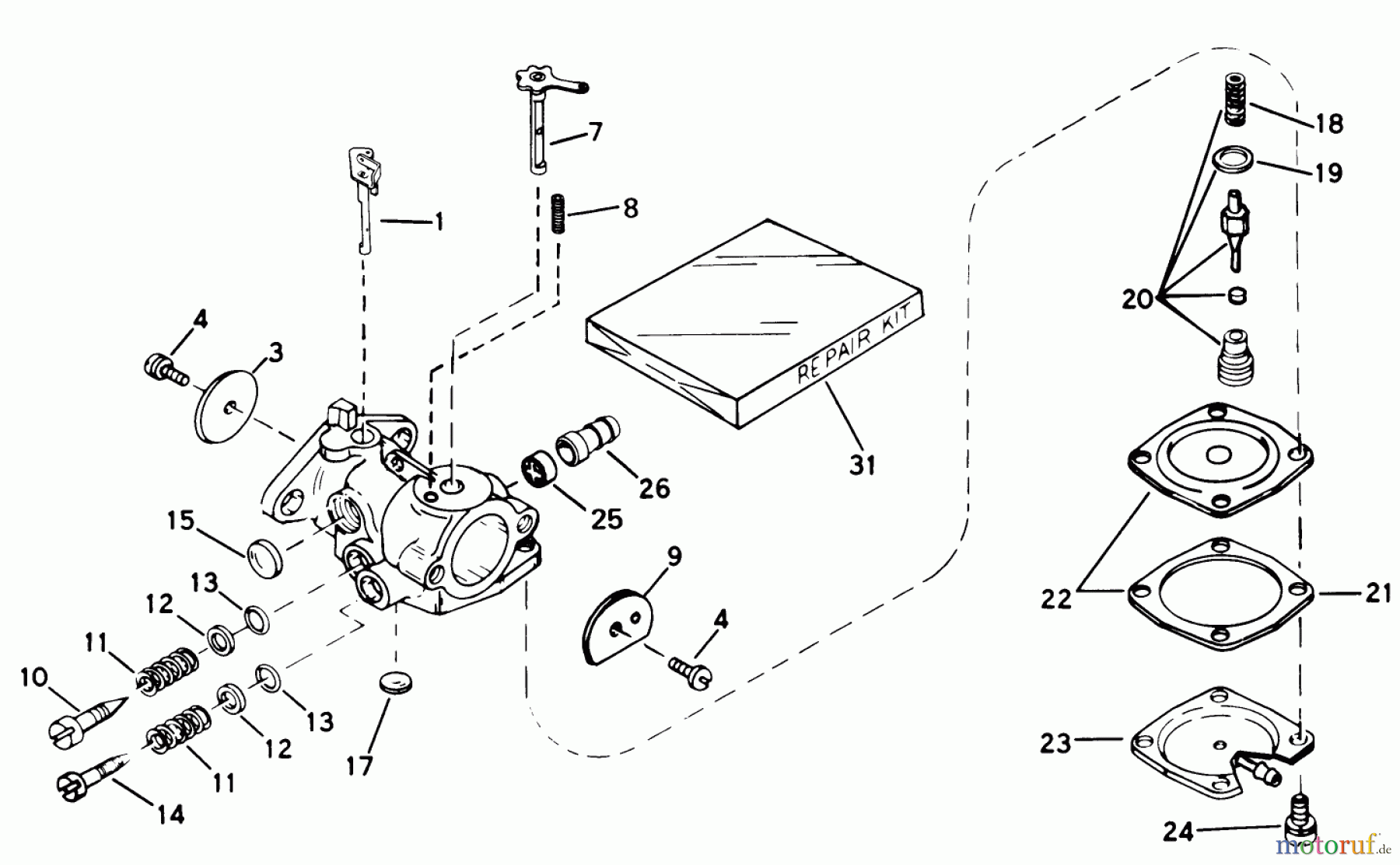  Toro Neu Snow Blowers/Snow Throwers Seite 1 38130 (S-200) - Toro S-200 Snowthrower, 1980 (0500000-0999999) CARBURETOR NO. 632142 ENGINE MODEL NO. AH520 TYPE 1602 UNIT MODEL 38120 & 38130 (USED ON UNITS WITH SERIAL NO. 0500000 & UP)