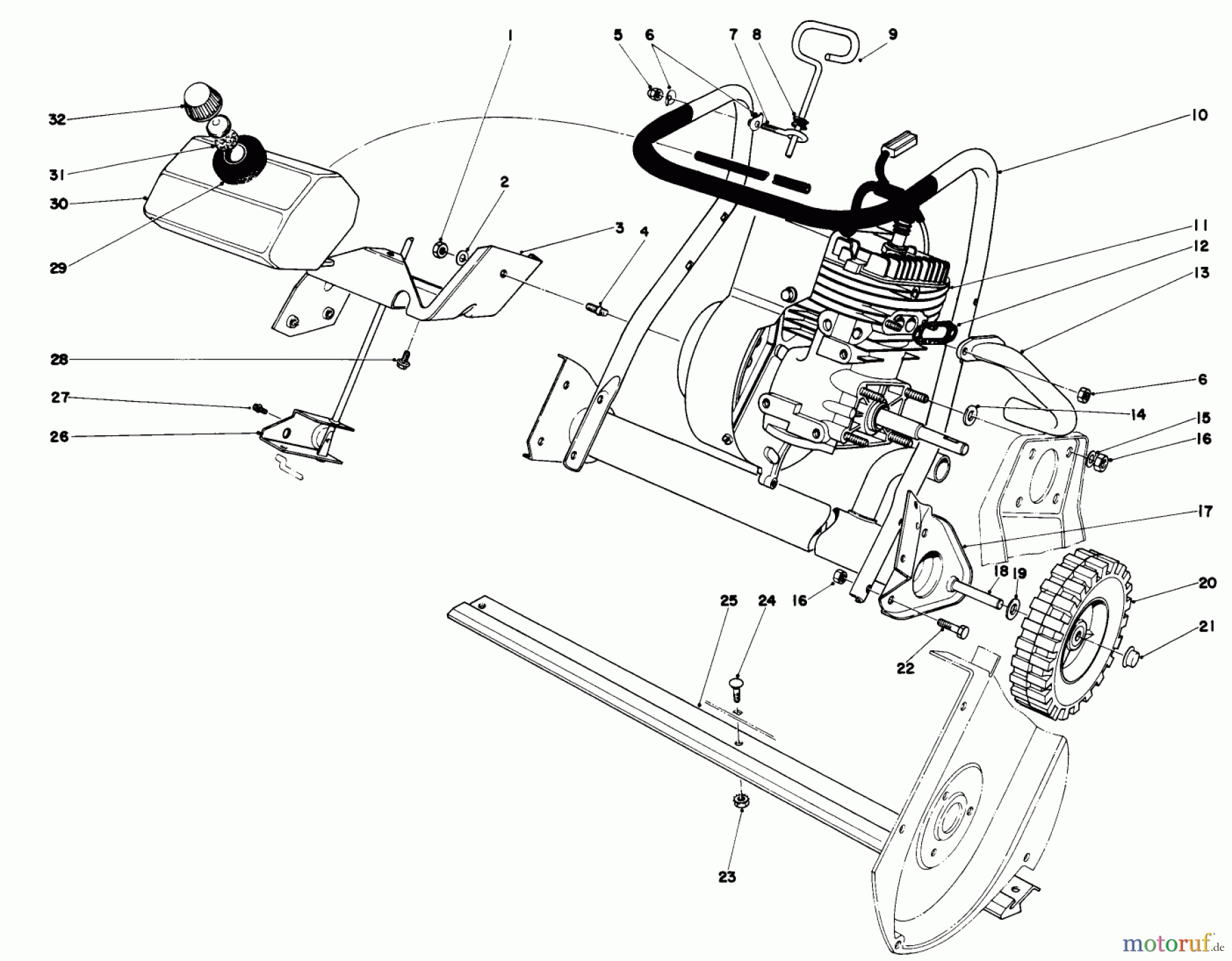  Toro Neu Snow Blowers/Snow Throwers Seite 1 38130 (S-200) - Toro S-200 Snowthrower, 1980 (0500000-0999999) ENGINE ASSEMBLY (MODEL 38120)