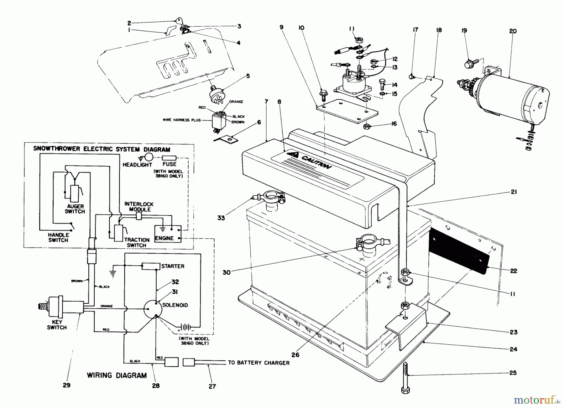  Toro Neu Snow Blowers/Snow Throwers Seite 1 38150 (826) - Toro 826 Snowthrower, 1984 (4000001-4999999) 12 VOLT STARTING MOTOR KIT 42-3370 (OPTIONAL)