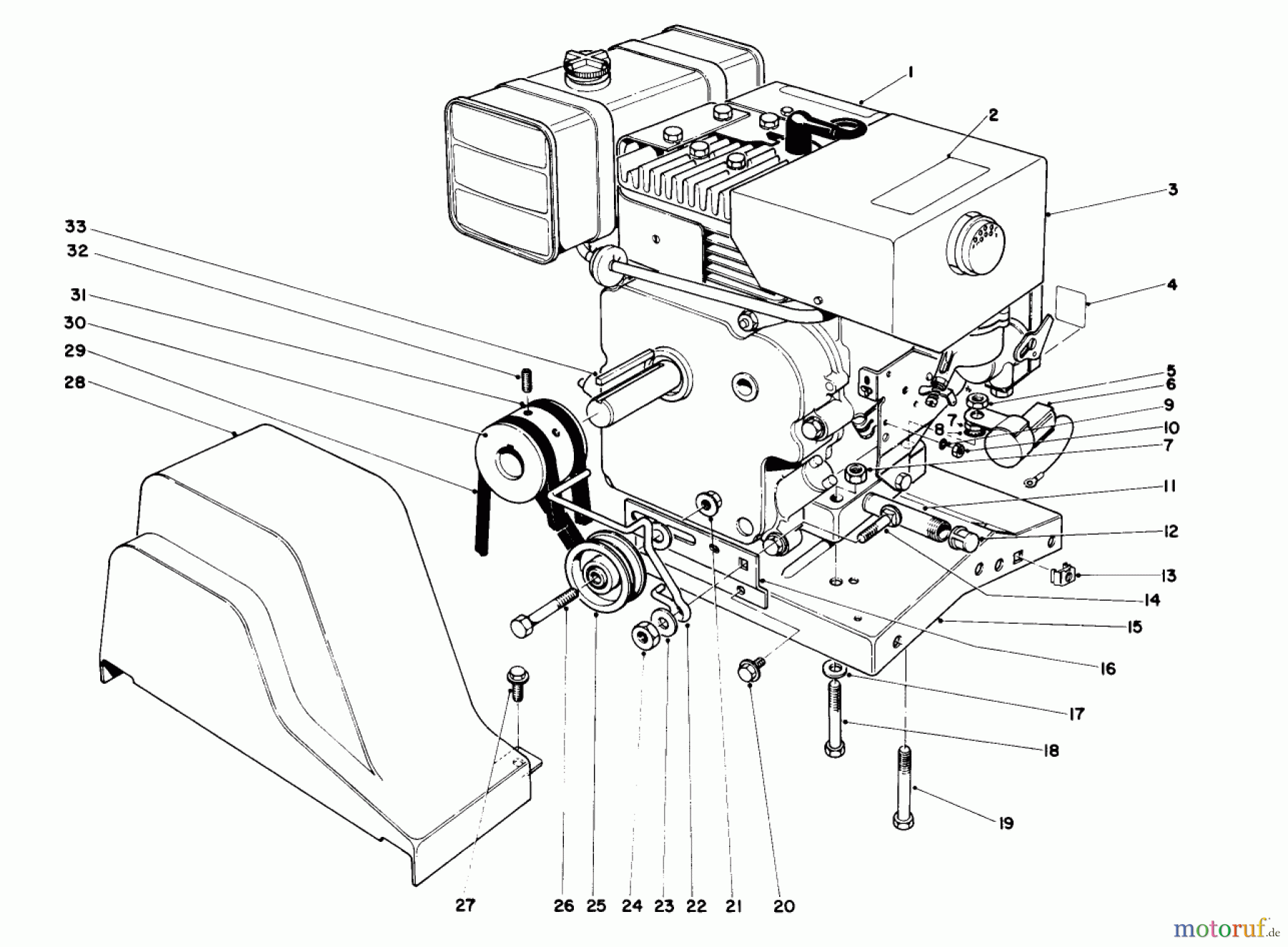  Toro Neu Snow Blowers/Snow Throwers Seite 1 38150 (826) - Toro 826 Snowthrower, 1984 (4000001-4999999) ENGINE ASSEMBLY