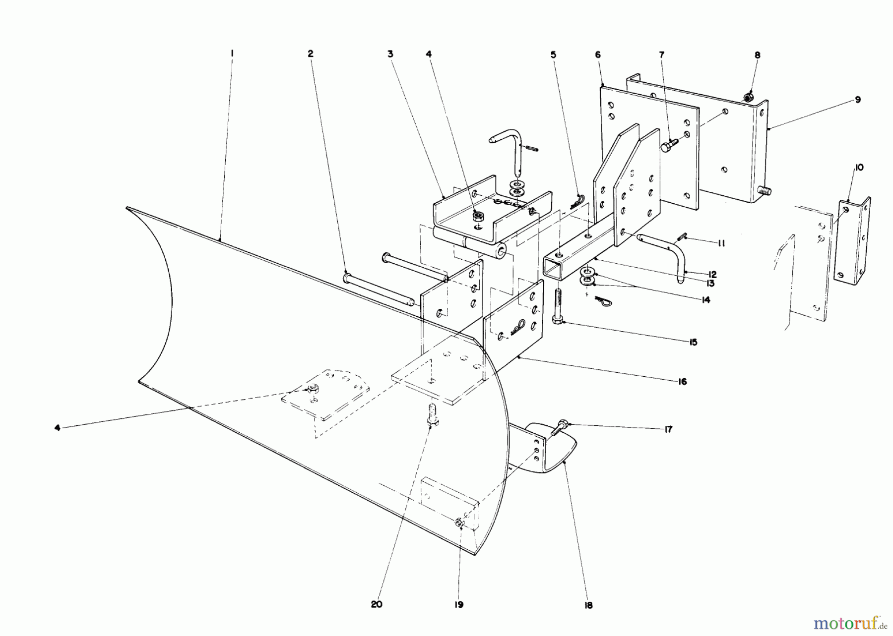  Toro Neu Snow Blowers/Snow Throwers Seite 1 38150 (826) - Toro 826 Snowthrower, 1987 (7000001-7999999) GRADER BLADE ASSEMBLY MODEL NO. 59099 (OPTIONAL)