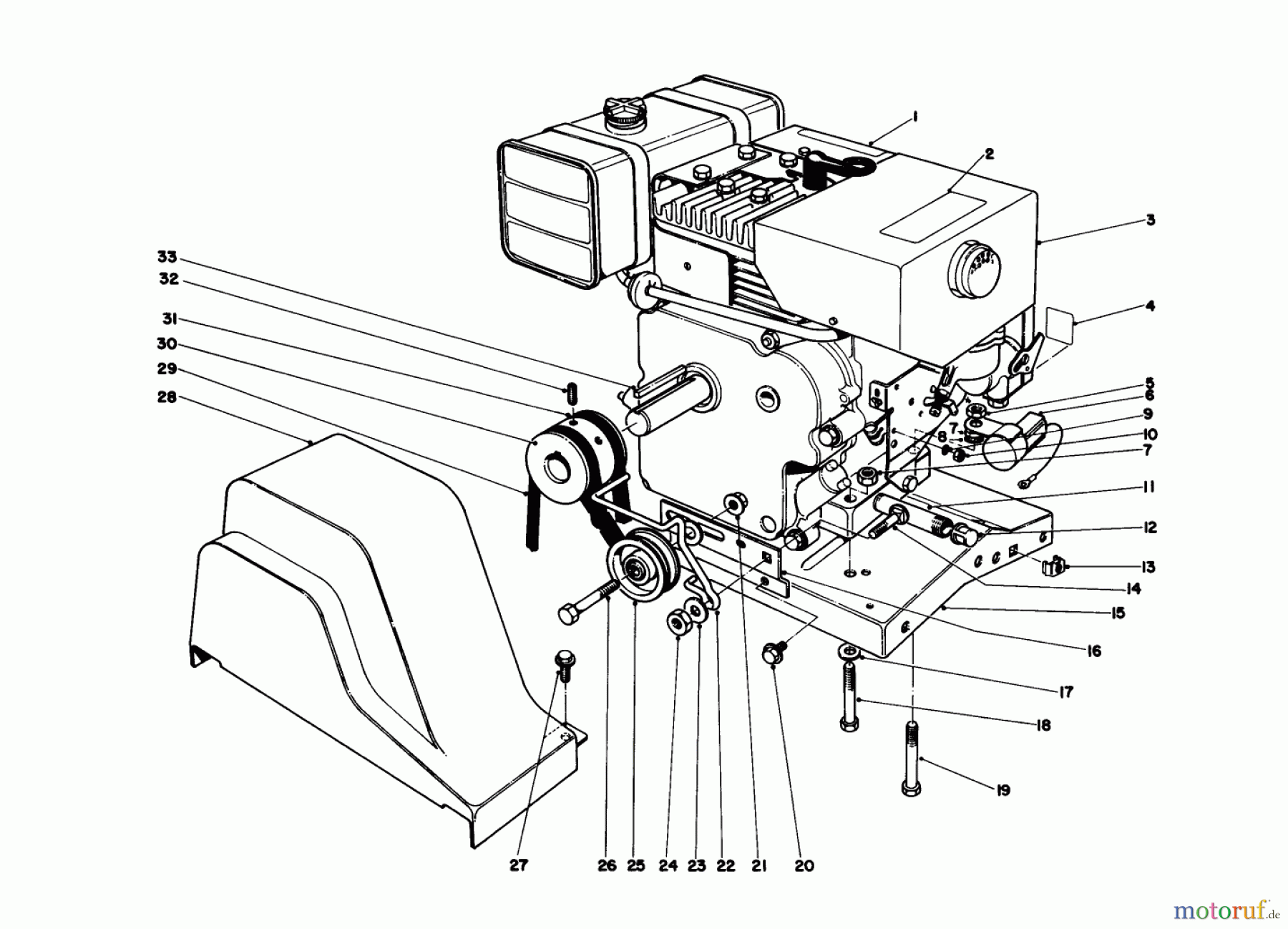  Toro Neu Snow Blowers/Snow Throwers Seite 1 38155 (826) - Toro 826 Snowthrower, 1986 (6000001-6999999) ENGINE ASSEMBLY