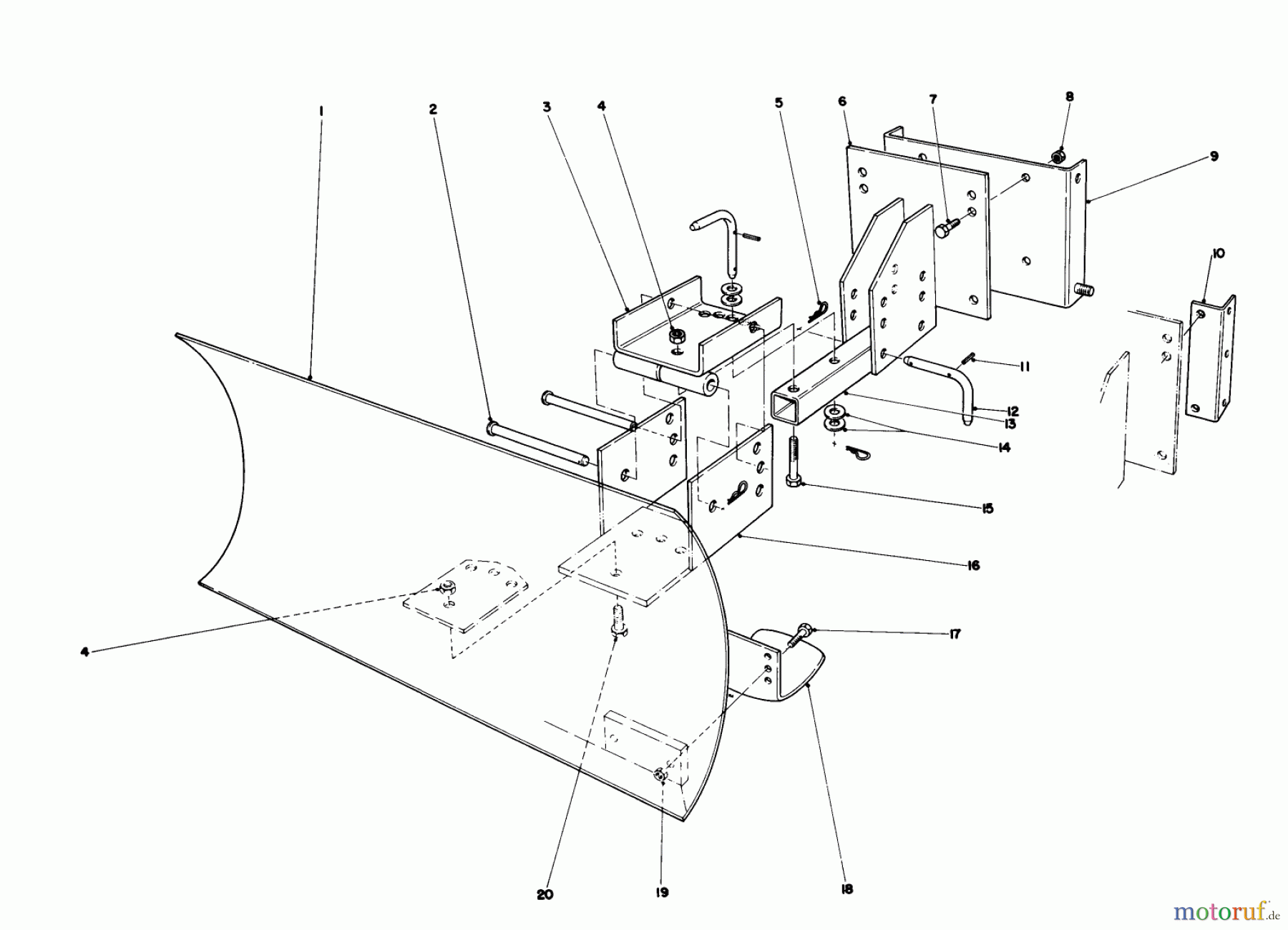  Toro Neu Snow Blowers/Snow Throwers Seite 1 38155 (826) - Toro 826 Snowthrower, 1985 (5000001-5999999) GRADER BLADE ASSEMBLY (MODEL NO. 59099)(OPTIONAL)