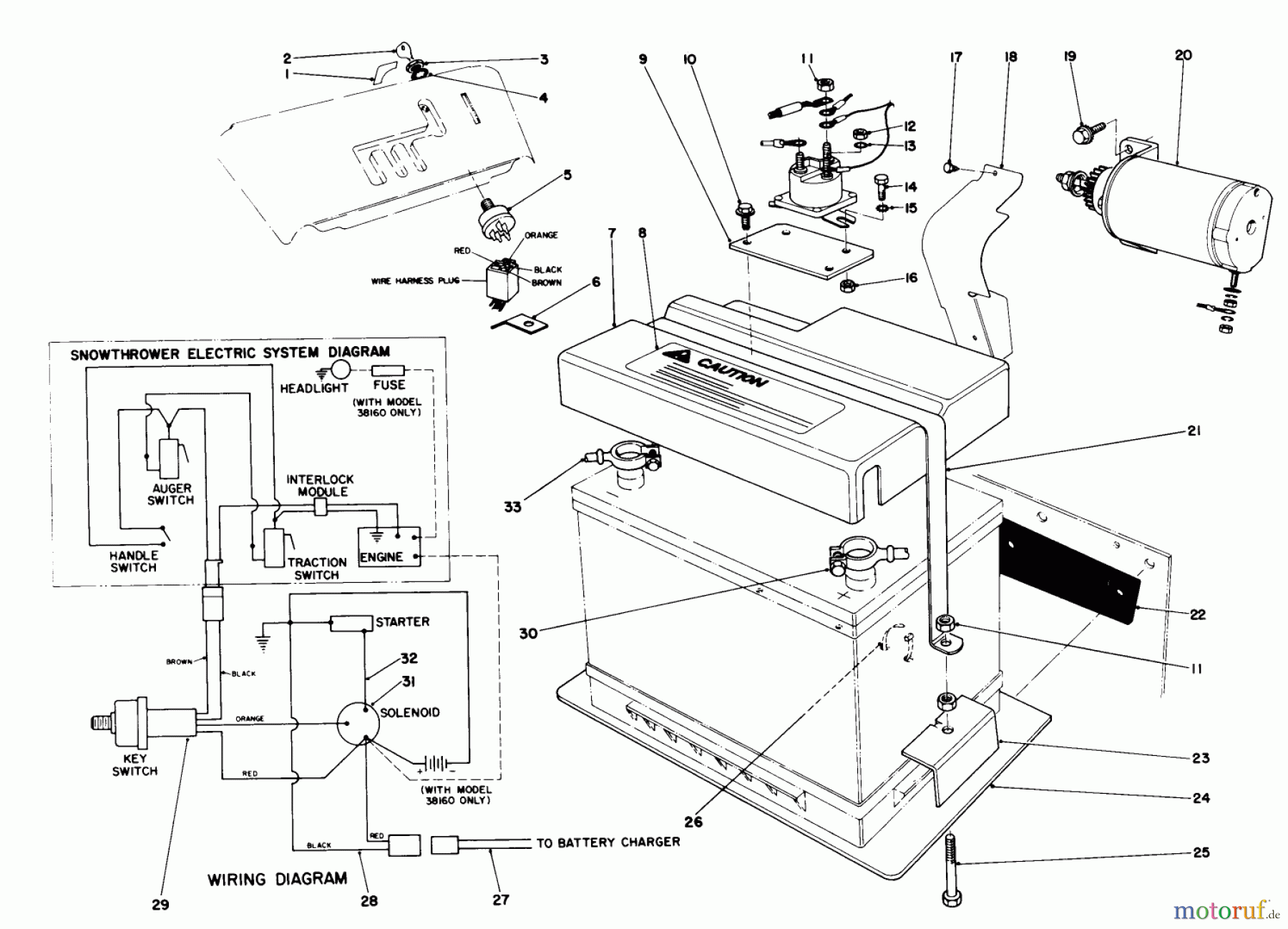  Toro Neu Snow Blowers/Snow Throwers Seite 1 38155 (826) - Toro 826 Snowthrower, 1987 (7000001-7999999) 12 VOLT STARTING MOTOR KIT 42-3370 (OPTIONAL)