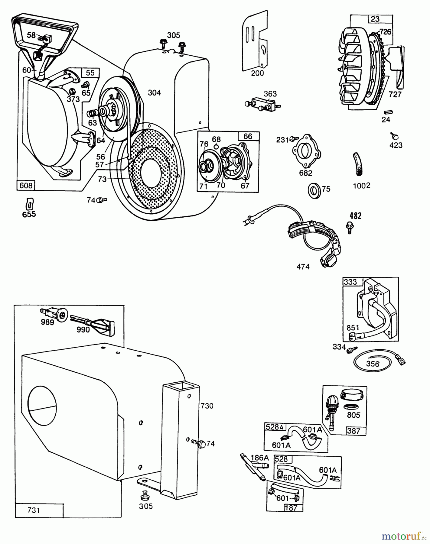  Toro Neu Snow Blowers/Snow Throwers Seite 1 38155 (826) - Toro 826 Snowthrower, 1987 (7000001-7999999) ENGINE BRIGGS & STRATTON MODEL NO. 190406-3054-01 #2