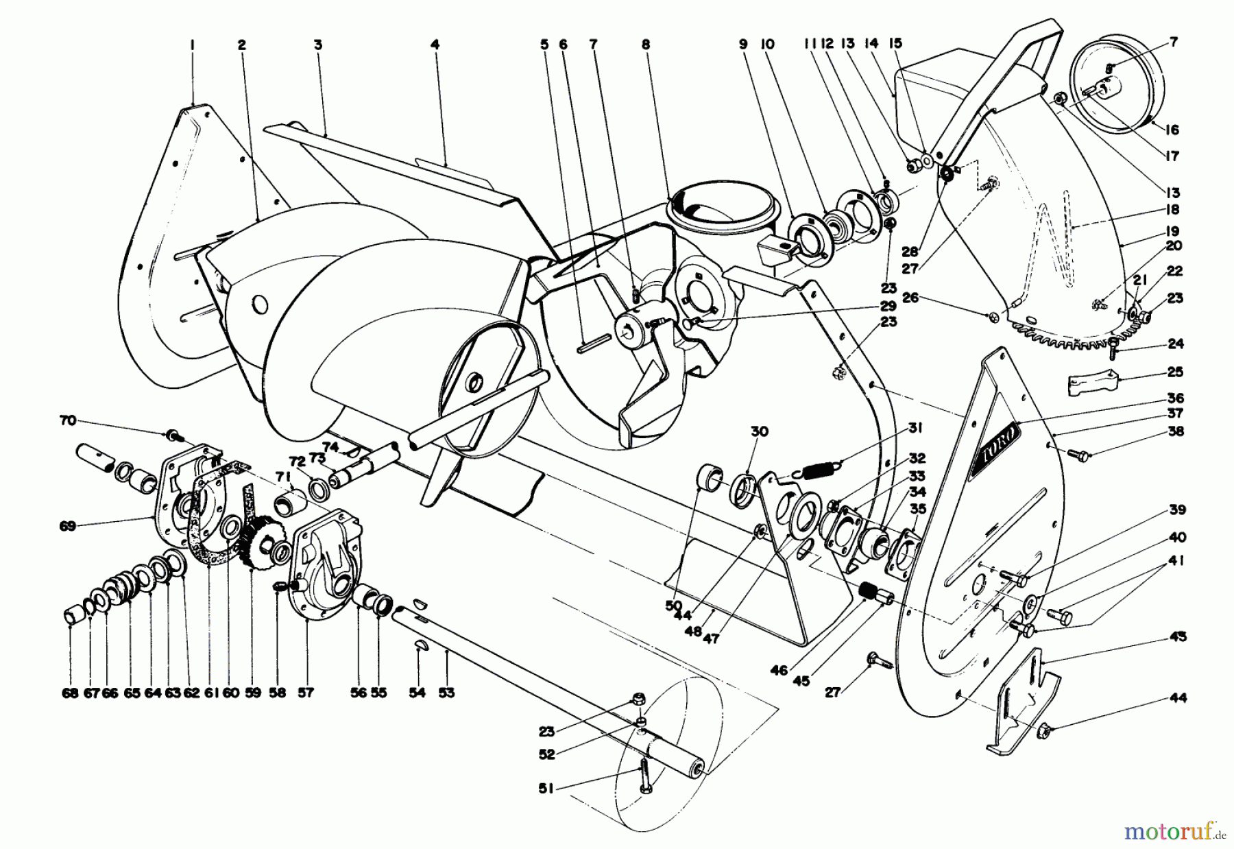  Toro Neu Snow Blowers/Snow Throwers Seite 1 38160 (1132) - Toro 1132 Snowthrower, 1985 (5000001-5999999) AUGER ASSEMBLY