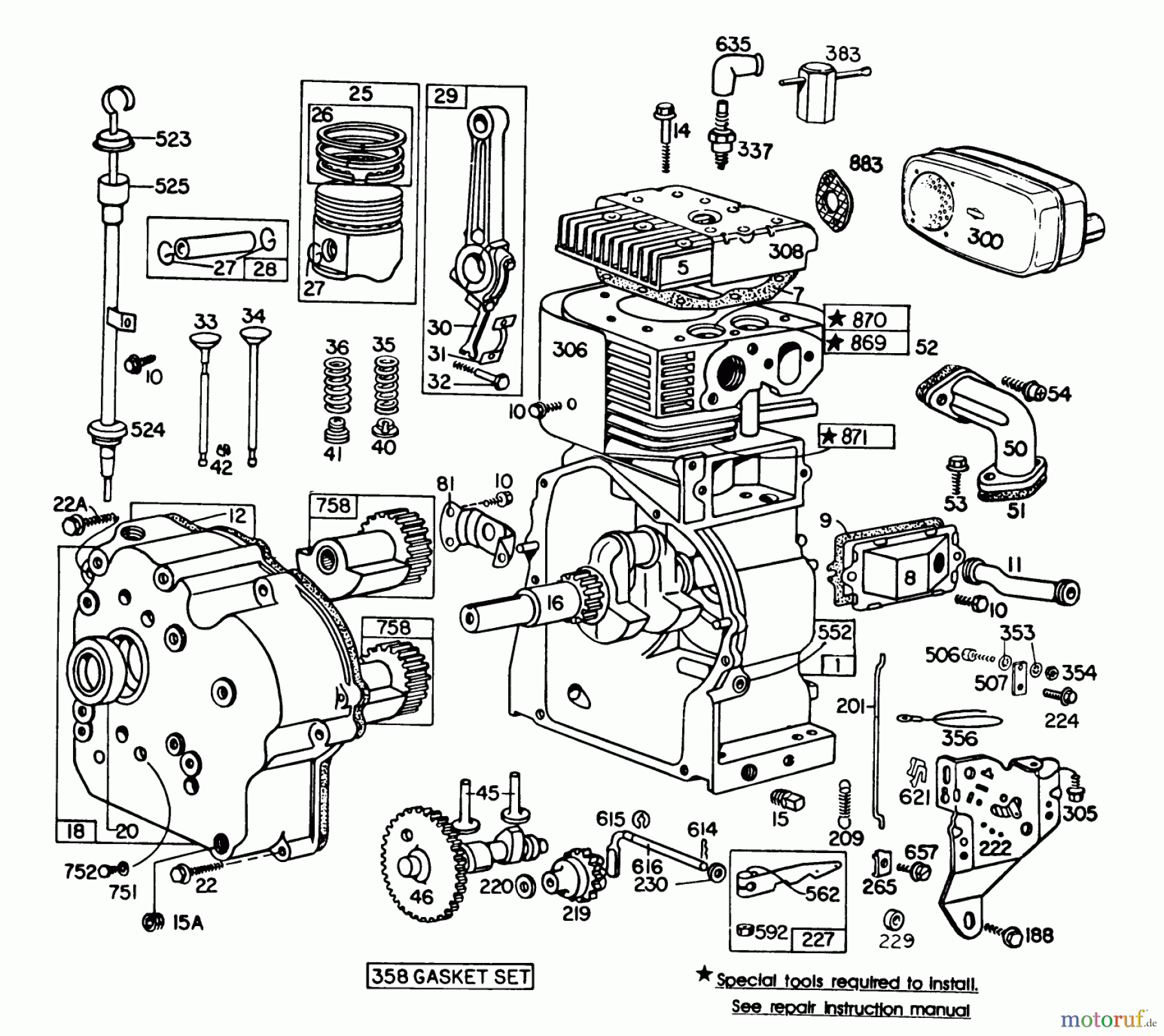  Toro Neu Snow Blowers/Snow Throwers Seite 1 38160 (1132) - Toro 1132 Snowthrower, 1985 (5000001-5999999) ENGINE BRIGGS & STRATTON MODEL NO. 252416-0677-01 #1