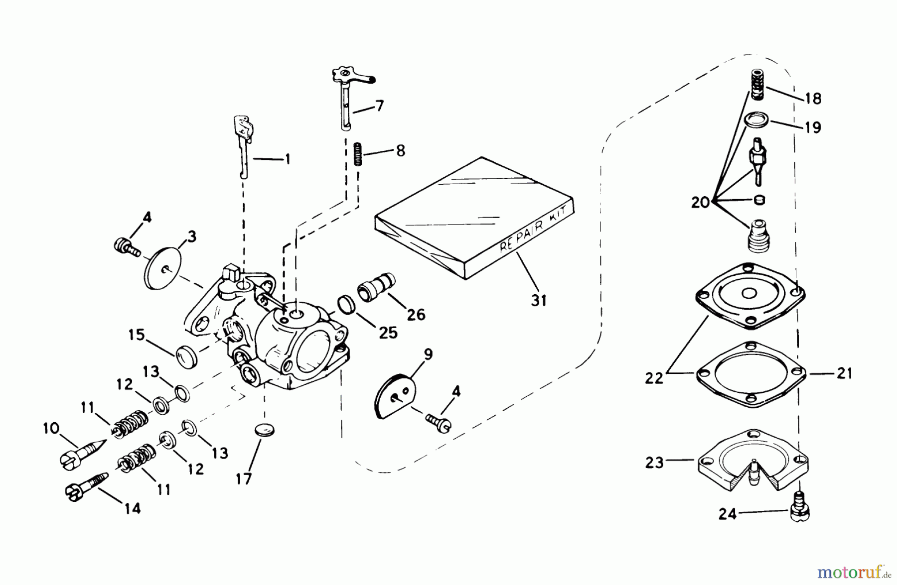  Toro Neu Snow Blowers/Snow Throwers Seite 1 38162 (S-620) - Toro S-620 Snowthrower, 1984 (4000001-4999999) CARBURETOR NO. 632142A