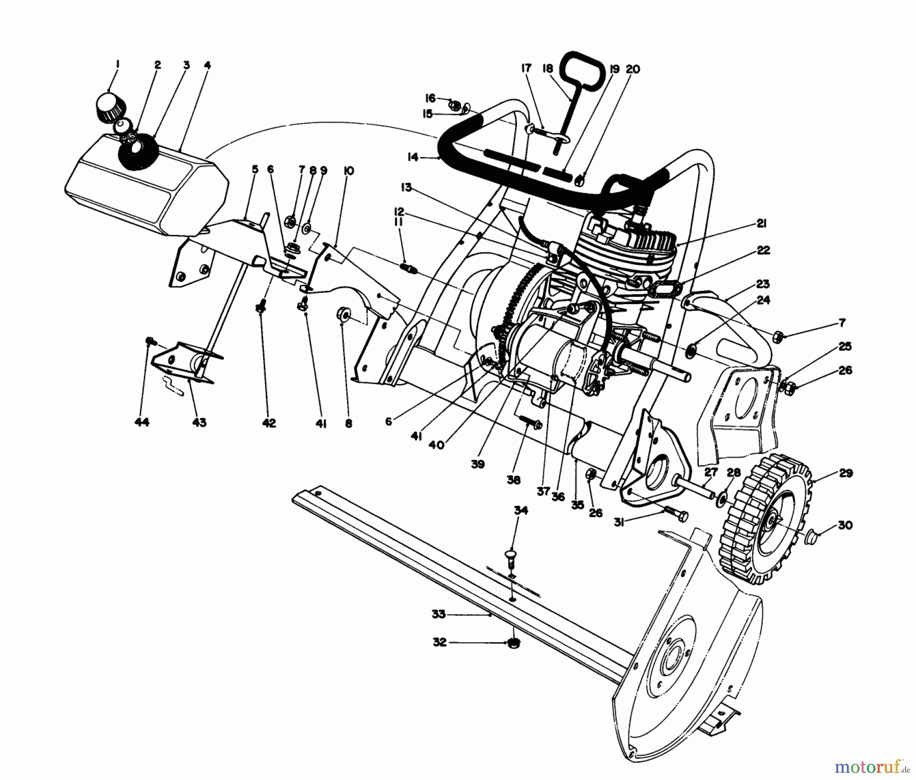  Toro Neu Snow Blowers/Snow Throwers Seite 1 38162C (S-620) - Toro S-620 Snowthrower, 1985 (5000001-5999999) ENGINE ASSEMBLY