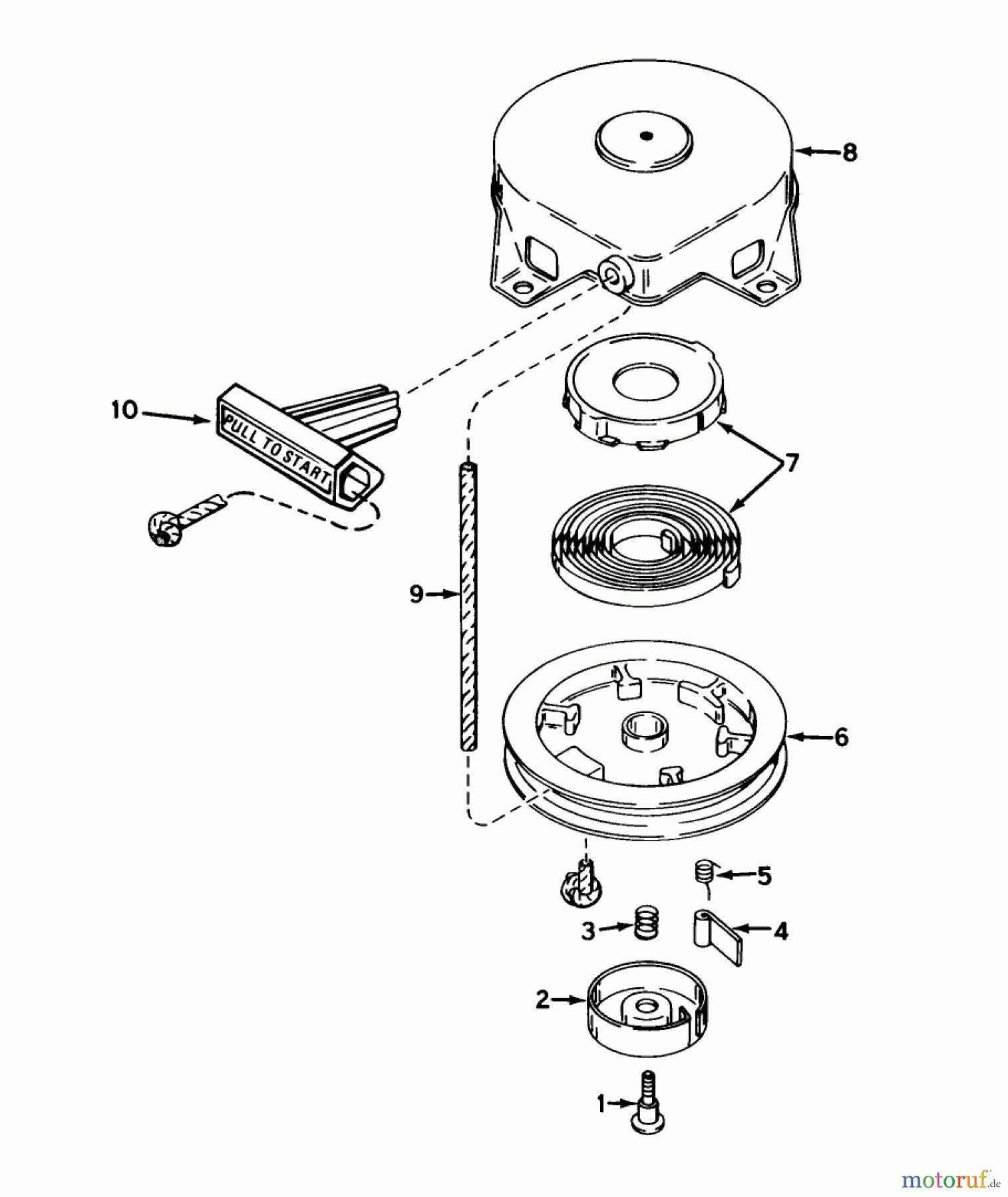  Toro Neu Snow Blowers/Snow Throwers Seite 1 38165C (S-620) - Toro S-620 Snowthrower, 1986 (6000001-6999999) REWIND STARTER NO. 590537