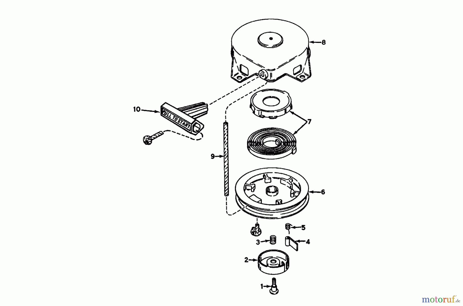  Toro Neu Snow Blowers/Snow Throwers Seite 1 38170 - Toro CCR Powerlite Snowthrower, 1991 (1000001-1999999) RECOIL STARTER NO. 590537