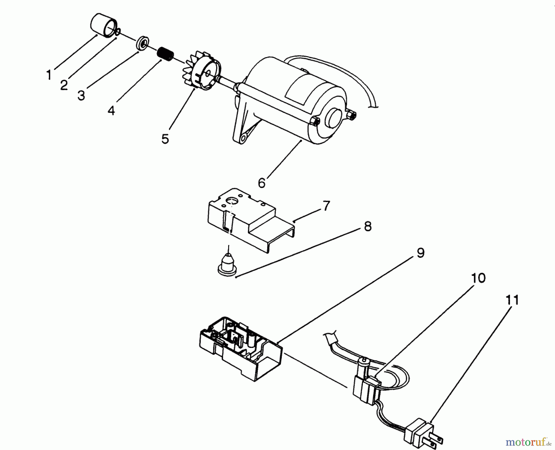  Toro Neu Snow Blowers/Snow Throwers Seite 1 38170 - Toro CCR Powerlite Snowthrower, 1993 (3900001-3999999) STARTER MOTOR ASSEMBLY (MODEL 38175 ONLY)