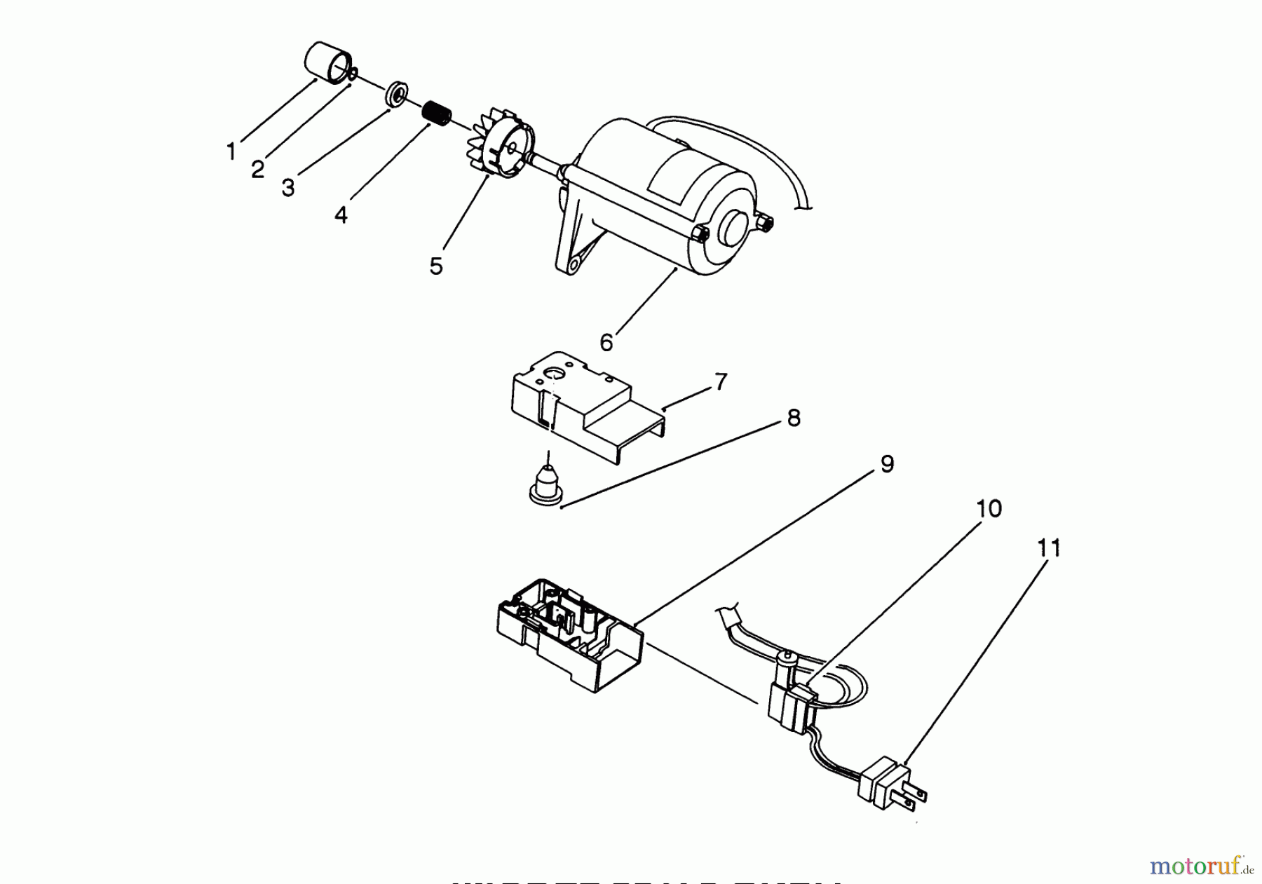  Toro Neu Snow Blowers/Snow Throwers Seite 1 38171 - Toro CCR Powerlite Snowthrower, 1993 (3900001-3999999) STARTER MOTOR ASSEMBLY (MODEL 38176 ONLY)