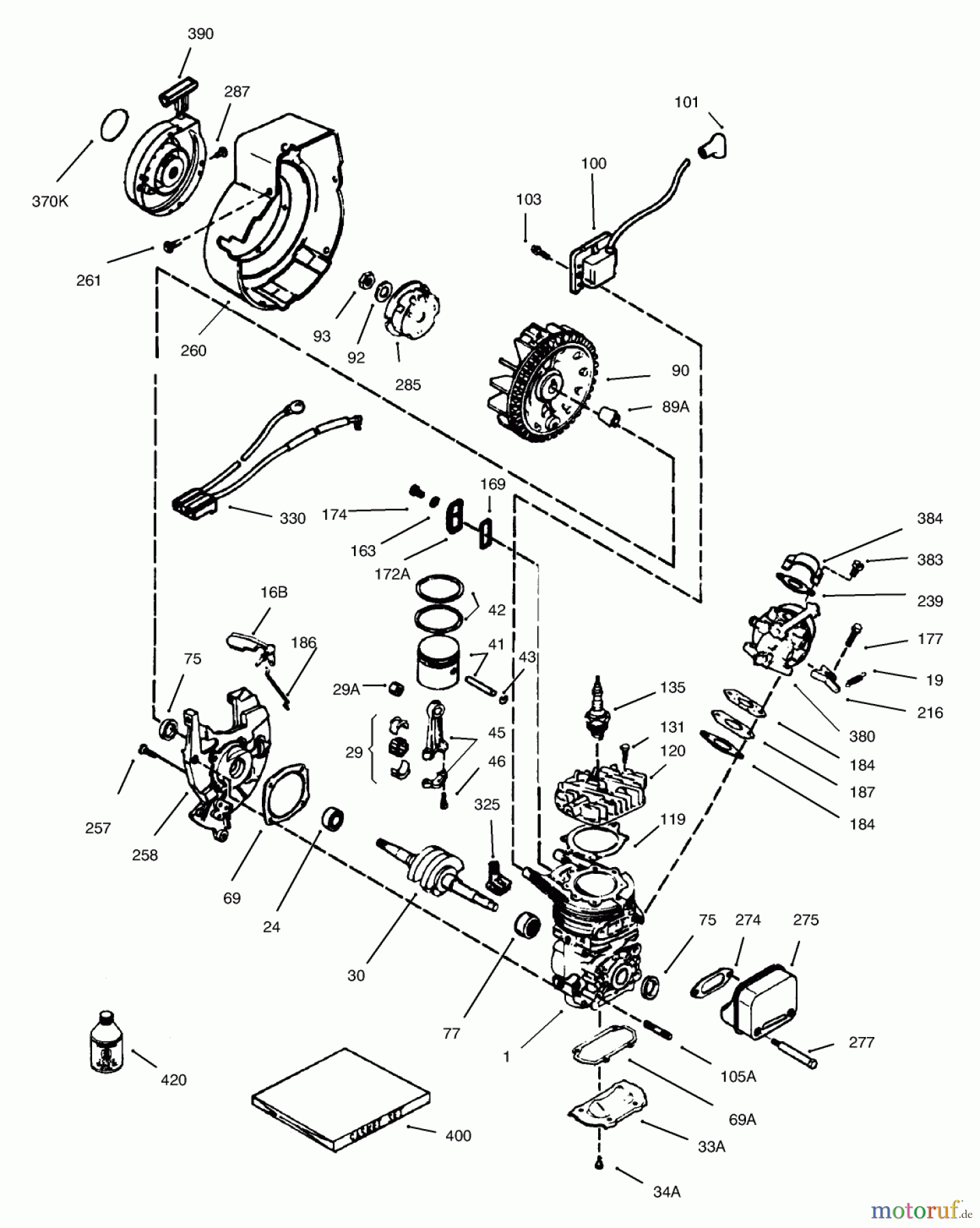  Toro Neu Snow Blowers/Snow Throwers Seite 1 38183 - Toro CCR Powerlite Snowthrower, 2001 (210000001-210999999) ENGINE ASSEMBLY TECUMSEH MODEL NO. HSK635-1723A