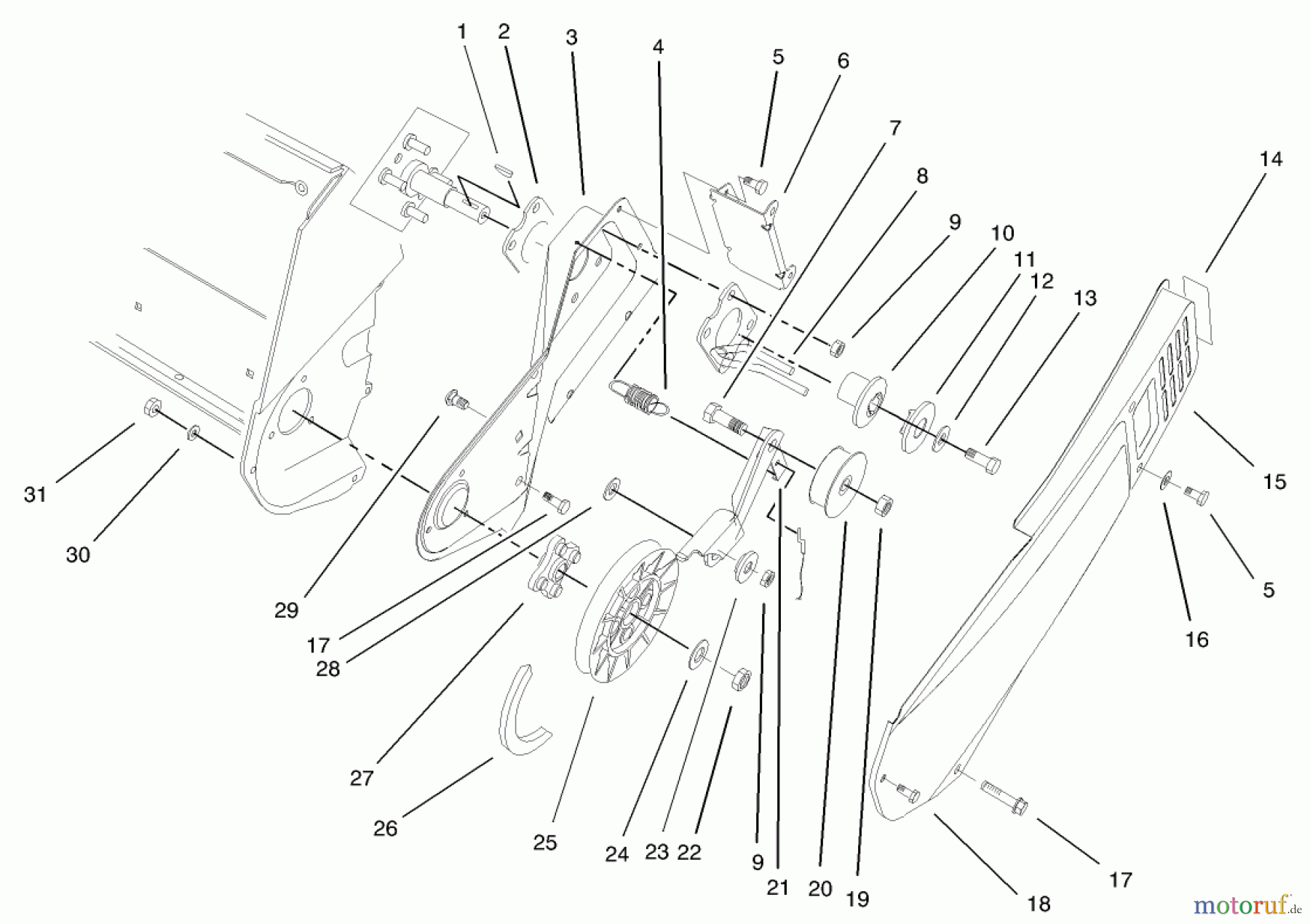  Toro Neu Snow Blowers/Snow Throwers Seite 1 38173 - Toro Powerlite Snowthrower, 2005 (250000001-250999999) IMPELLER DRIVE ASSEMBLY