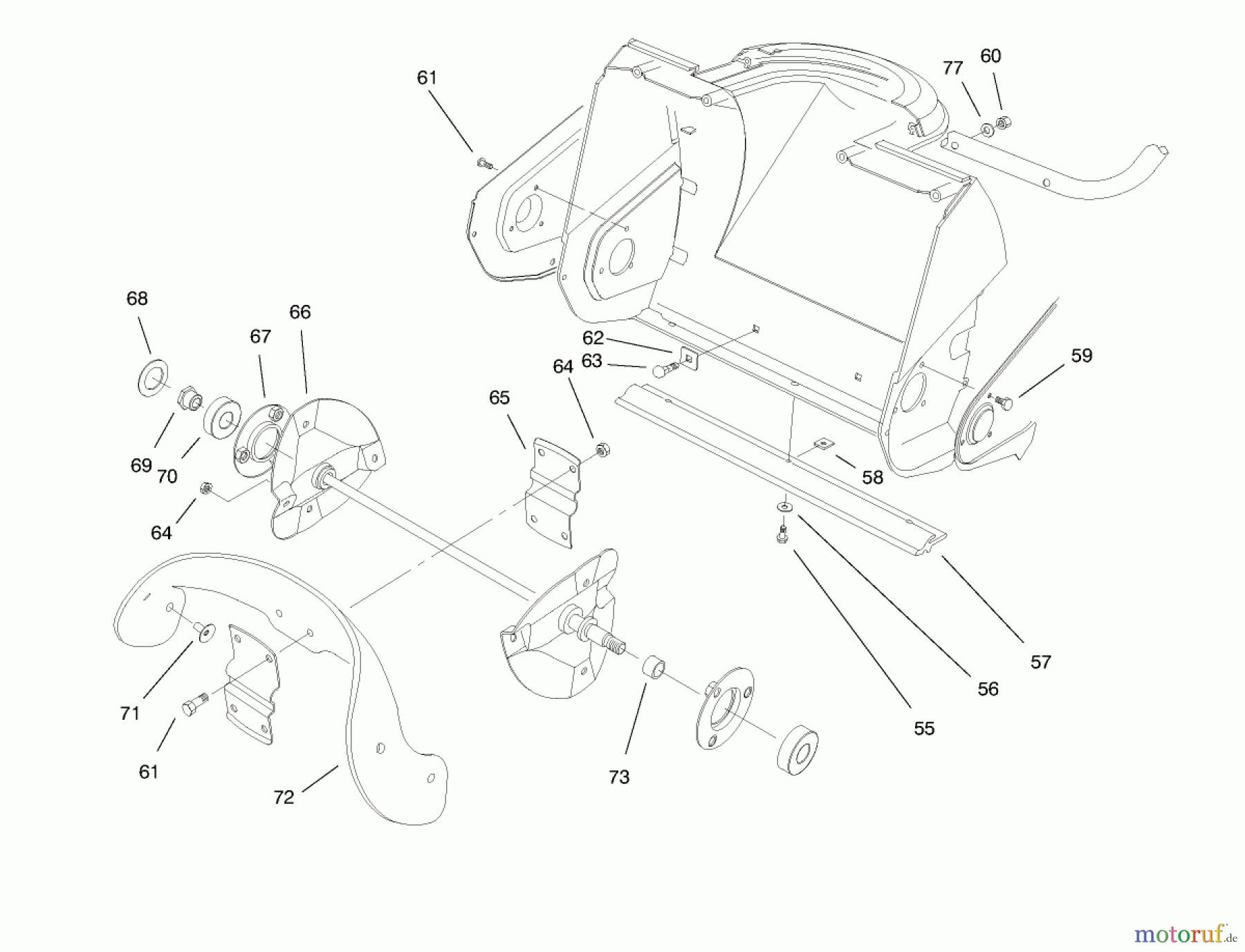  Toro Neu Snow Blowers/Snow Throwers Seite 1 38175 - Toro CCR Powerlite Snowthrower, 1998 (8900001-8999999) AUGER ASSEMBLY