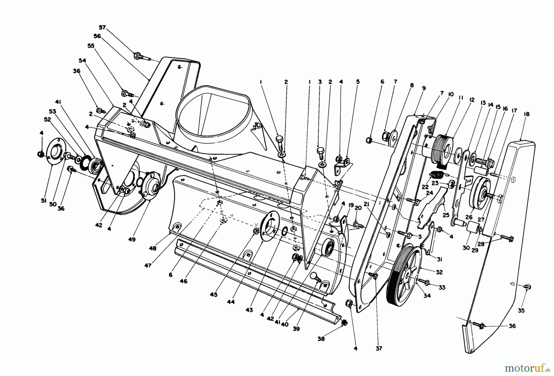  Toro Neu Snow Blowers/Snow Throwers Seite 1 38180 - Toro CCR 2000 Snowthrower, 1986 (6000001-6999999) HOUSING ASSEMBLY