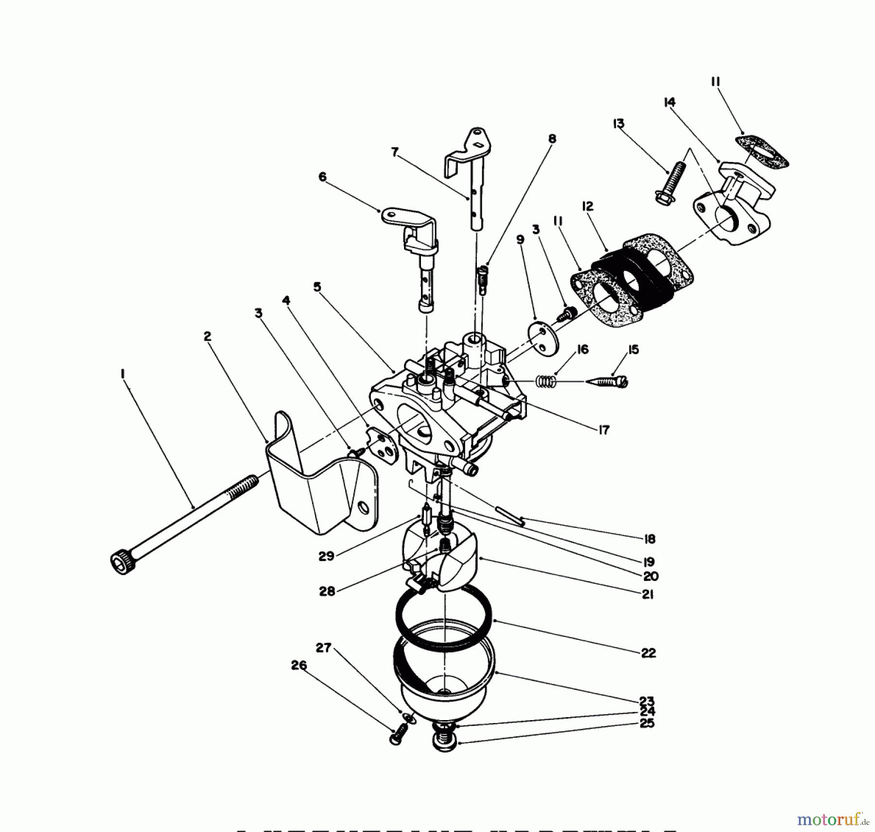  Toro Neu Snow Blowers/Snow Throwers Seite 1 38180C - Toro CCR 2000 Snowthrower, 1987 (7000001-7999999) CARBURETOR ASSEMBLY