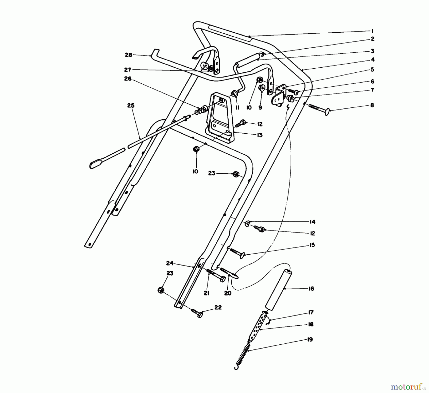  Toro Neu Snow Blowers/Snow Throwers Seite 1 38180C - Toro CCR 2000 Snowthrower, 1987 (7000001-7999999) HANDLE ASSEMBLY