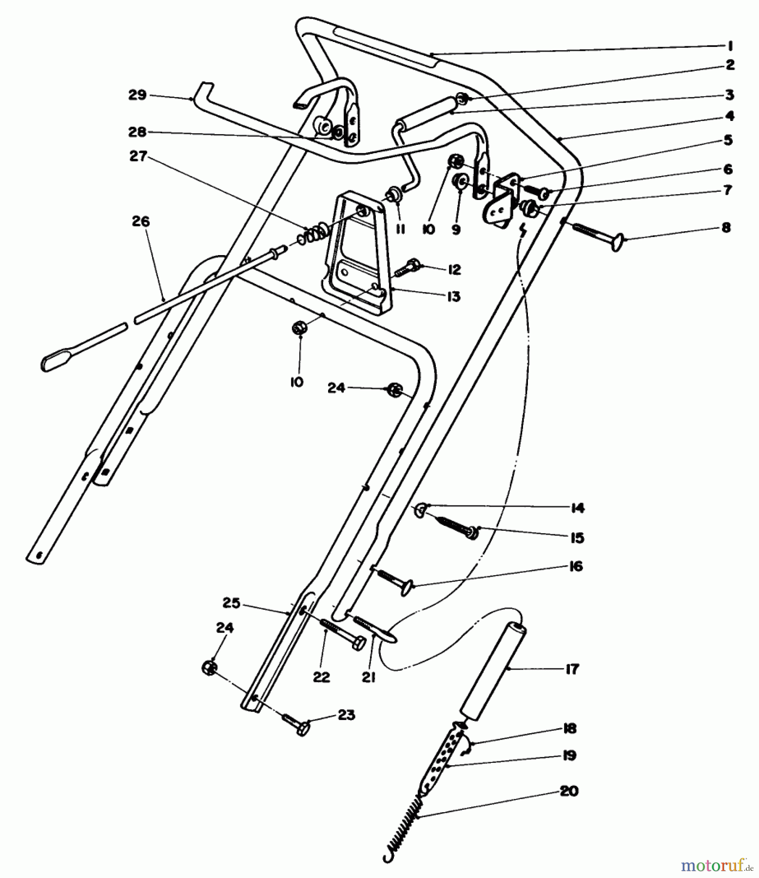  Toro Neu Snow Blowers/Snow Throwers Seite 1 38180C - Toro CCR 2000 Snowthrower, 1988 (8000001-8999999) HANDLE ASSEMBLY