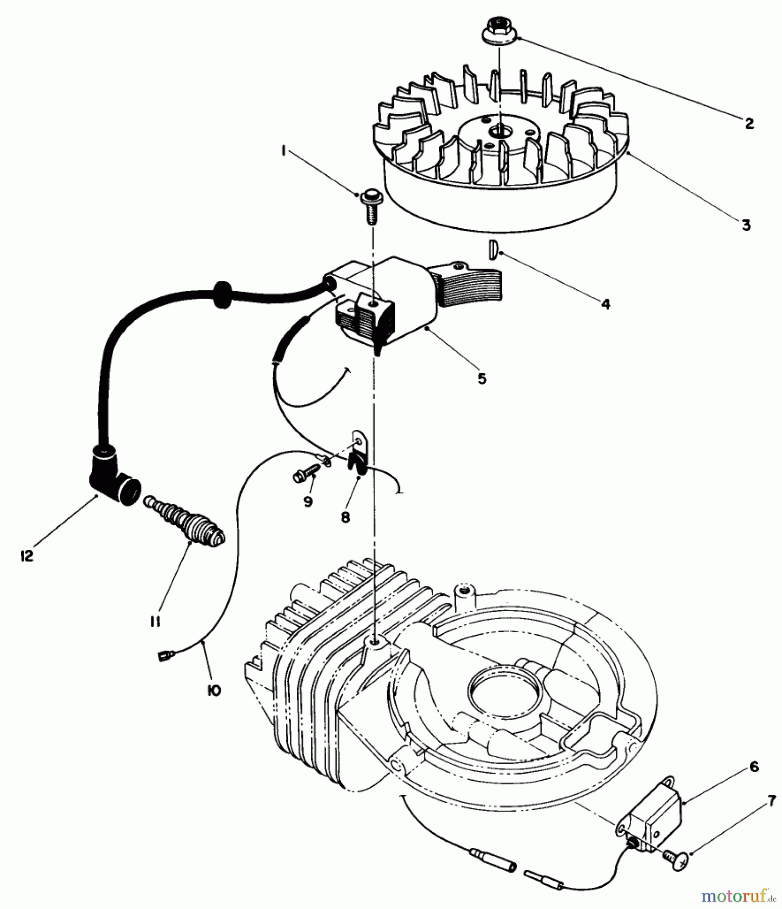  Toro Neu Snow Blowers/Snow Throwers Seite 1 38180C - Toro CCR 2000 Snowthrower, 1989 (9000001-9999999) FLYWHEEL & MAGNETO ASSEMBLY