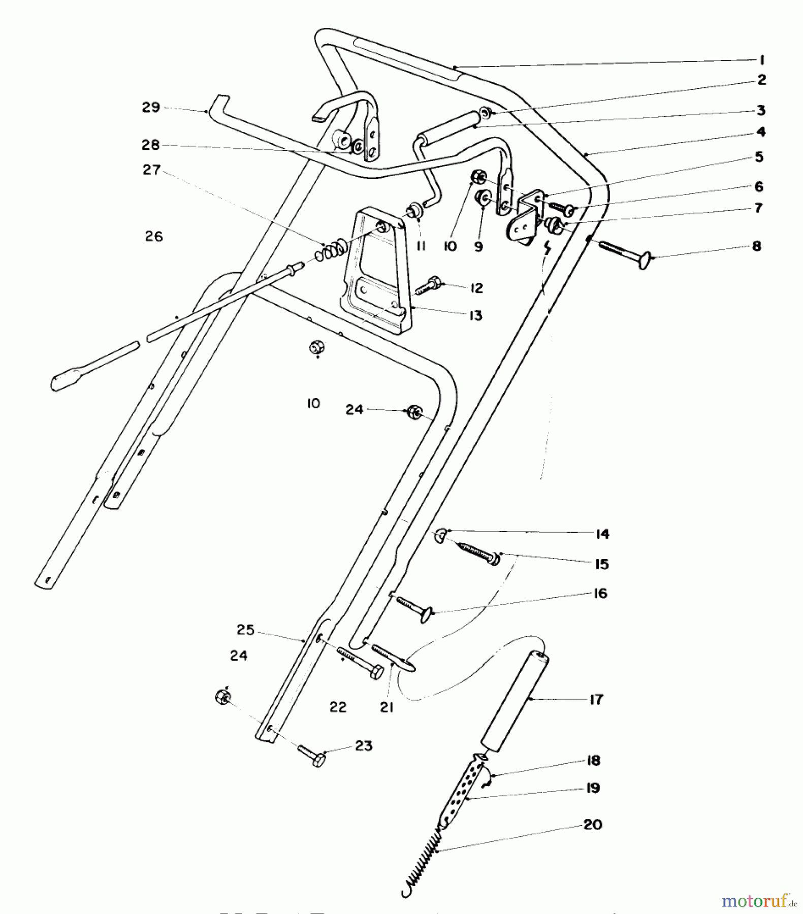  Toro Neu Snow Blowers/Snow Throwers Seite 1 38180C - Toro CCR 2000 Snowthrower, 1989 (9000001-9999999) HANDLE ASSEMBLY