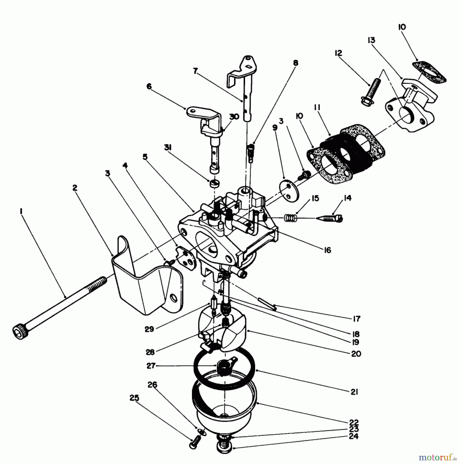  Toro Neu Snow Blowers/Snow Throwers Seite 1 38181 - Toro CCR 2000 Snowthrower, 1991 (1000001-1999999) CARBURETOR ASSEMBLY (ENGINE MODEL NO. 47PL0-4, 47PK9-4, 47PH7-4)