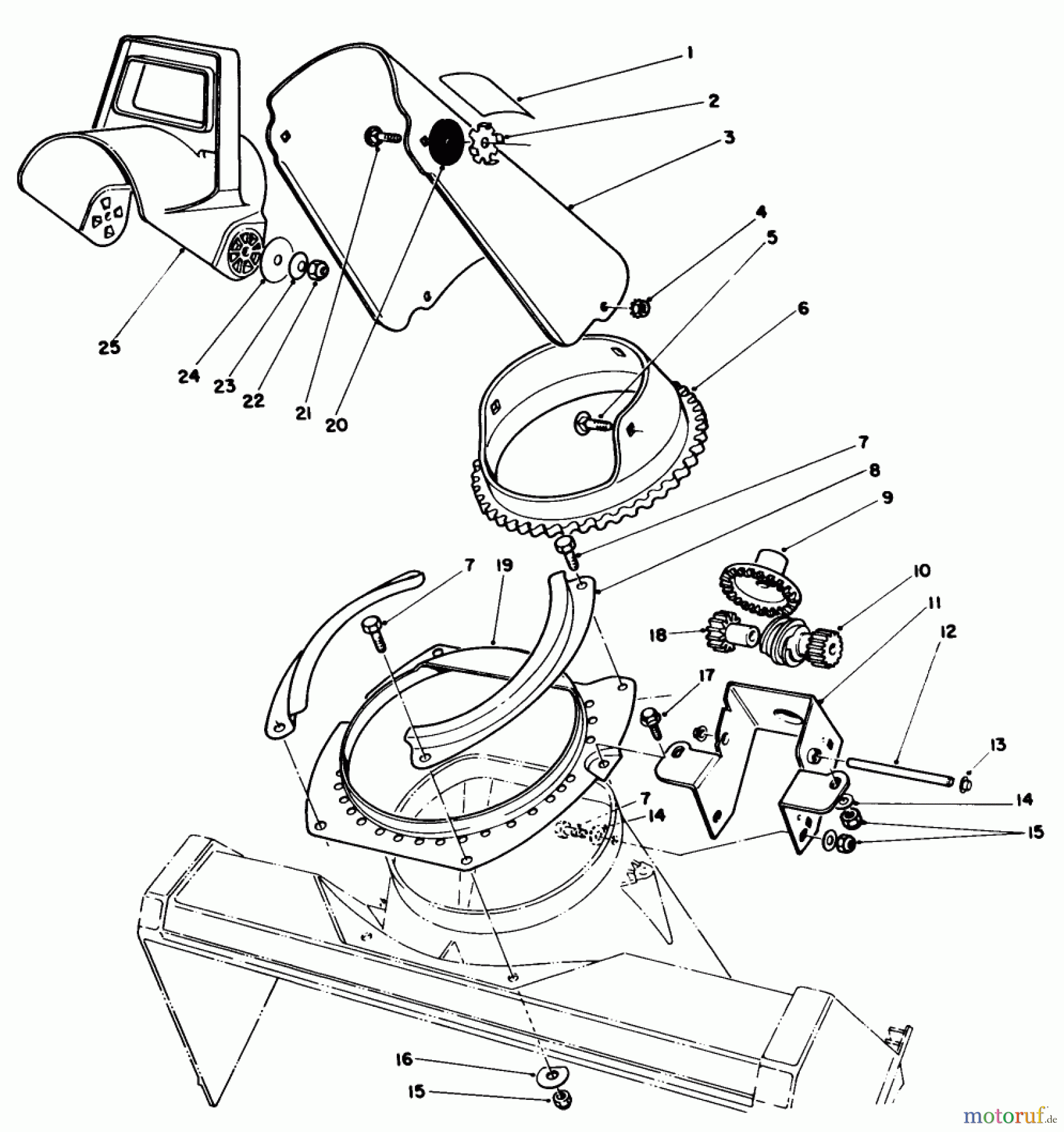  Toro Neu Snow Blowers/Snow Throwers Seite 1 38181 - Toro CCR 2000 Snowthrower, 1991 (1000001-1999999) DISCHARGE CHUTE ASSEMBLY