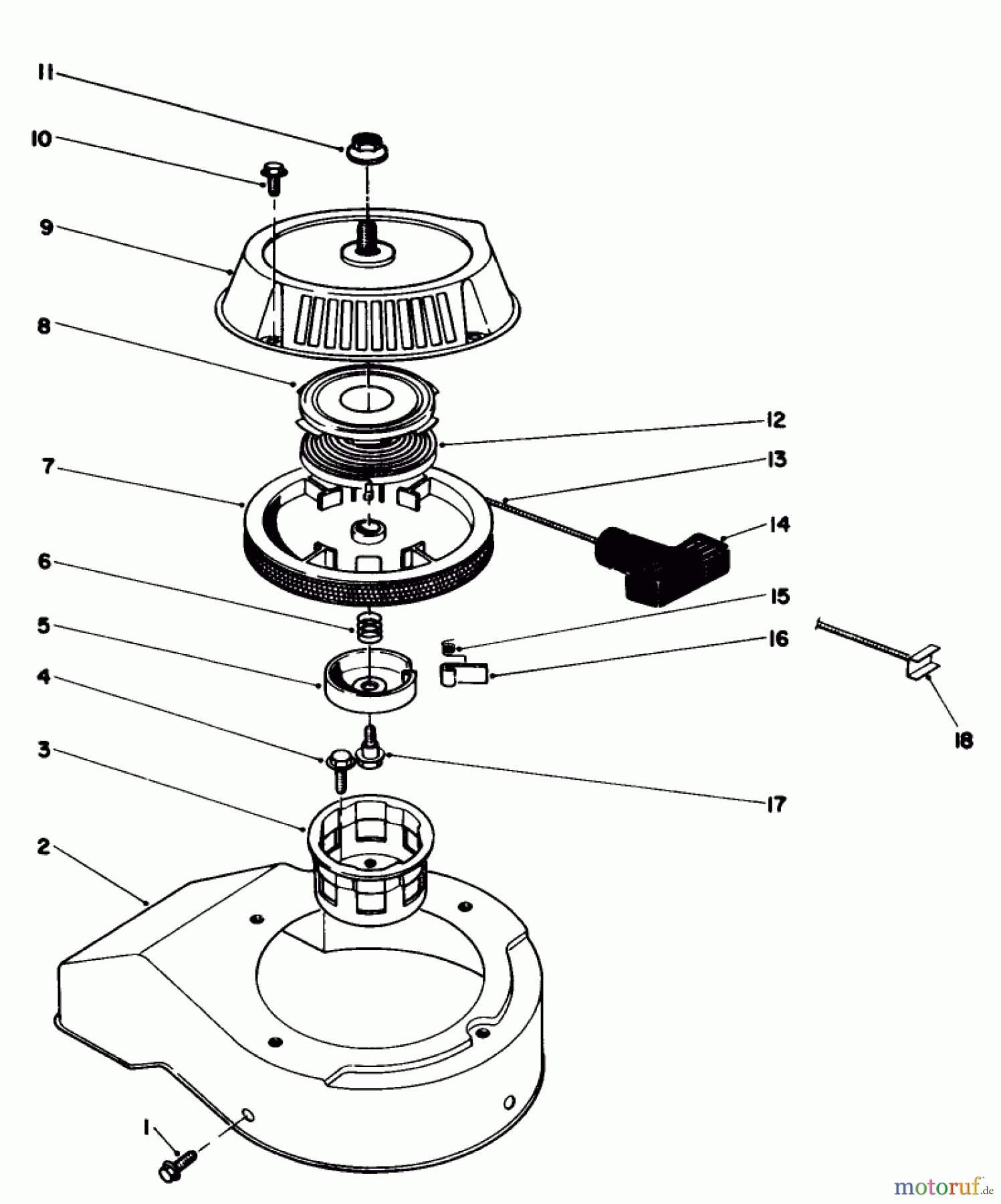  Toro Neu Snow Blowers/Snow Throwers Seite 1 38181 - Toro CCR 2000 Snowthrower, 1991 (1000001-1999999) RECOIL STARTER ASSEMBLY (ENGINE MODEL NO. 47PL0-4, 47PK9-4, 47PH7-4)