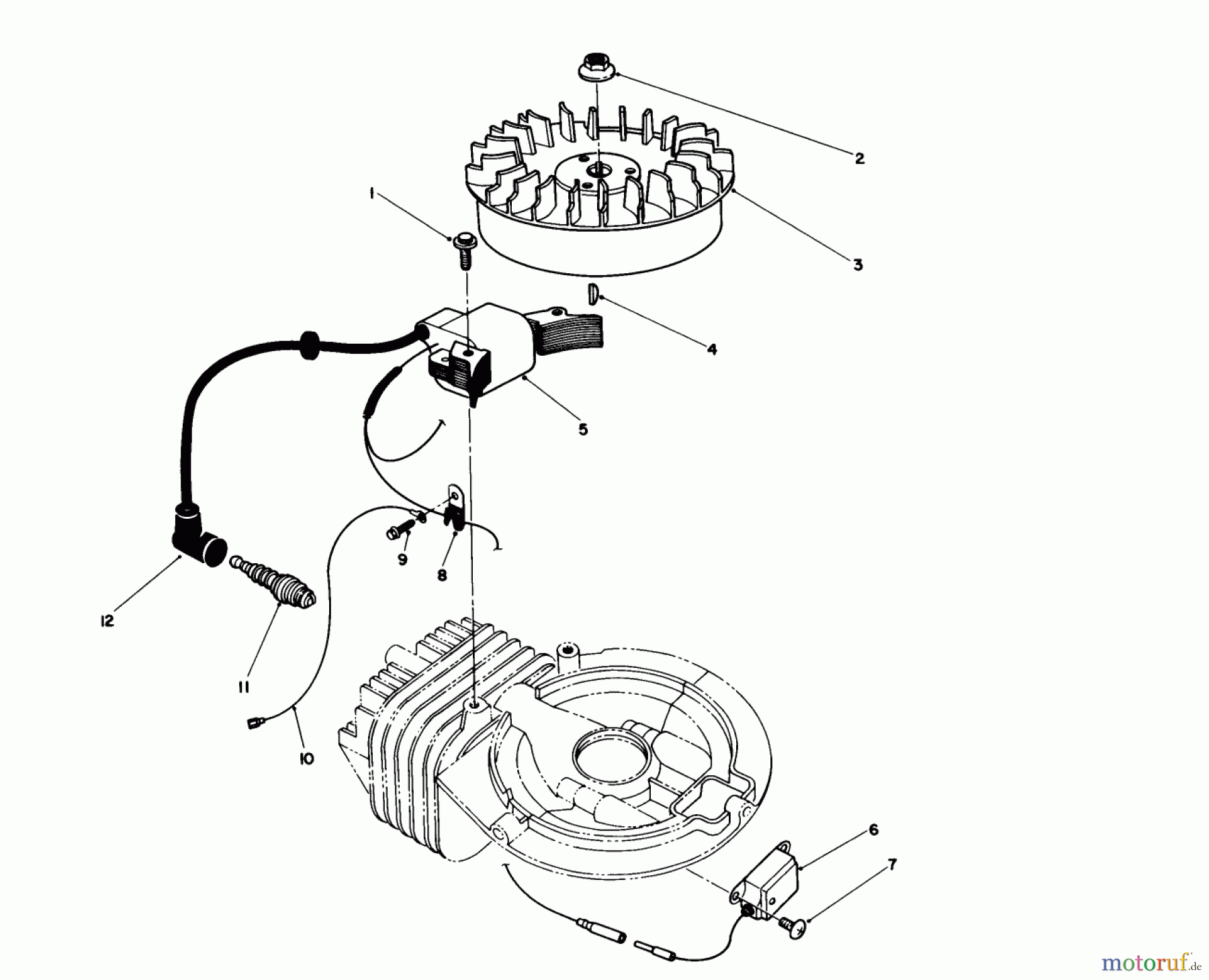  Toro Neu Snow Blowers/Snow Throwers Seite 1 38181 - Toro CCR 2000 Snowthrower, 1993 (3900001-3999999) FLYWHEEL & MAGNETO ASSEMBLY (ENGINE MODEL NO. 47PM1-4)