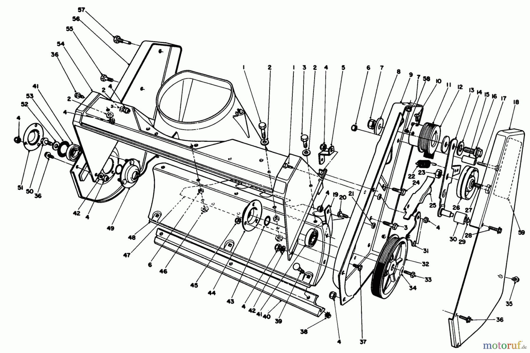  Toro Neu Snow Blowers/Snow Throwers Seite 1 38185 - Toro CCR 2000 Snowthrower, 1987 (7000001-7999999) HOUSING ASSEMBLY