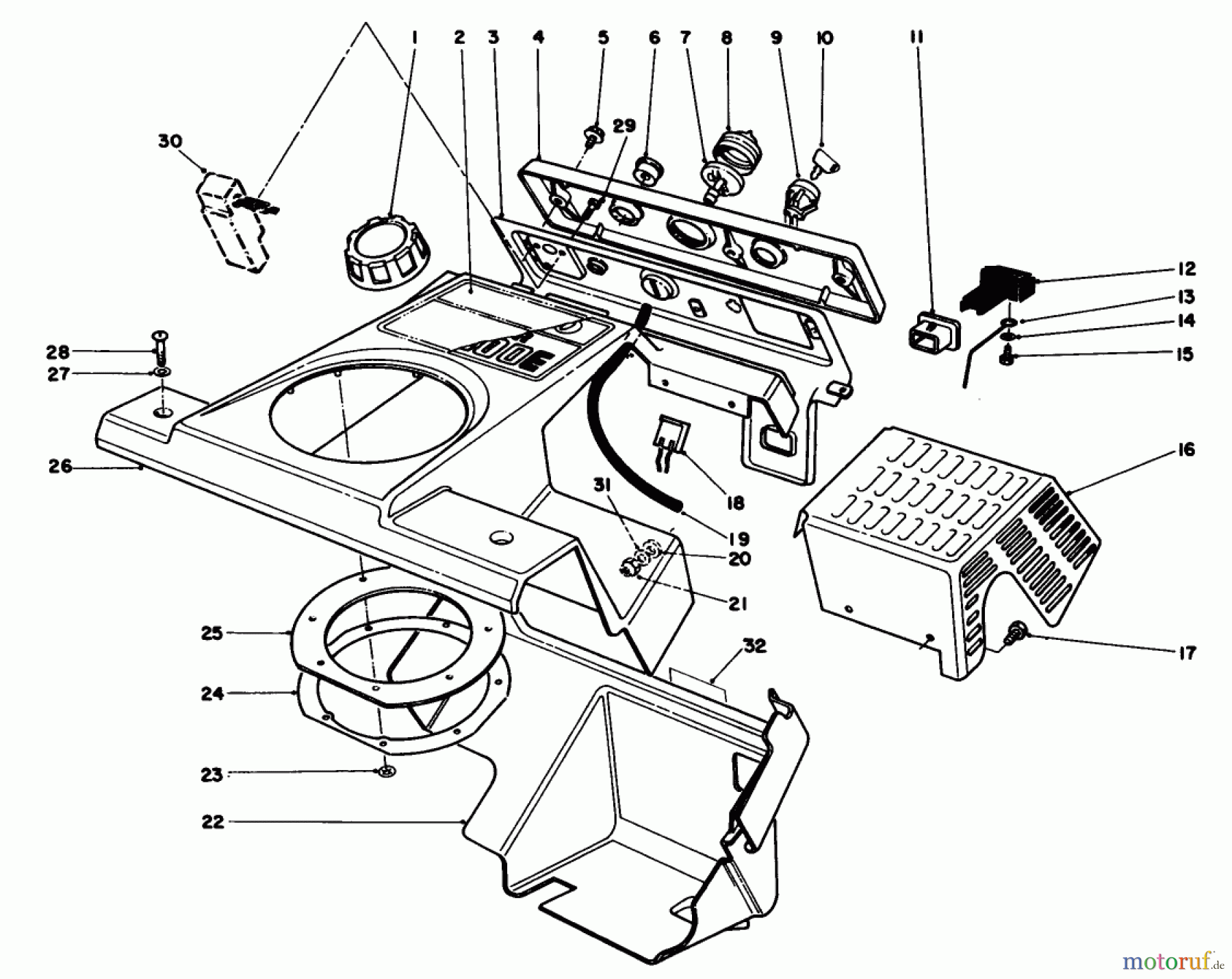  Toro Neu Snow Blowers/Snow Throwers Seite 1 38185 - Toro CCR 2000 Snowthrower, 1988 (8000001-8999999) CONTROL PANEL & SHROUDING ASSEMBLY