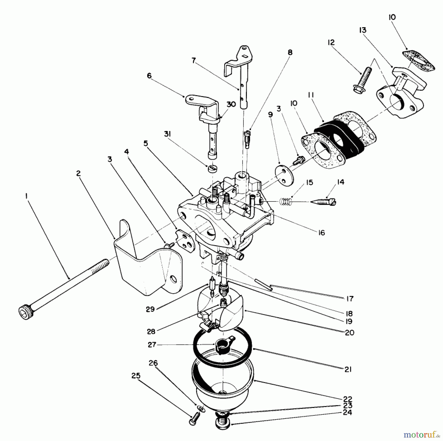  Toro Neu Snow Blowers/Snow Throwers Seite 1 38185C - Toro CCR 2000 Snowthrower, 1989 (9000001-9999999) CARBURETOR ASSEMBLY