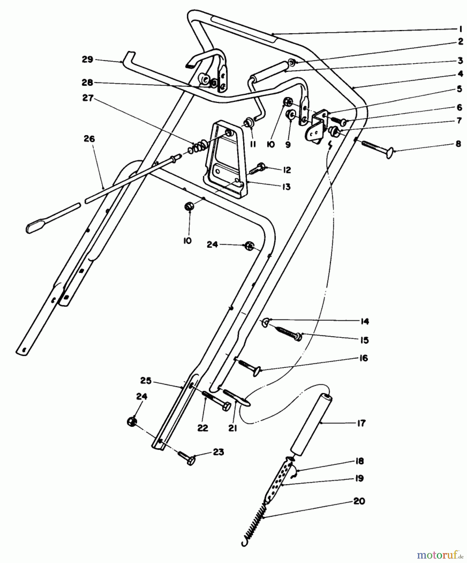  Toro Neu Snow Blowers/Snow Throwers Seite 1 38186 - Toro CCR 2000 Snowthrower, 1990 (0000001-0999999) HANDLE ASSEMBLY