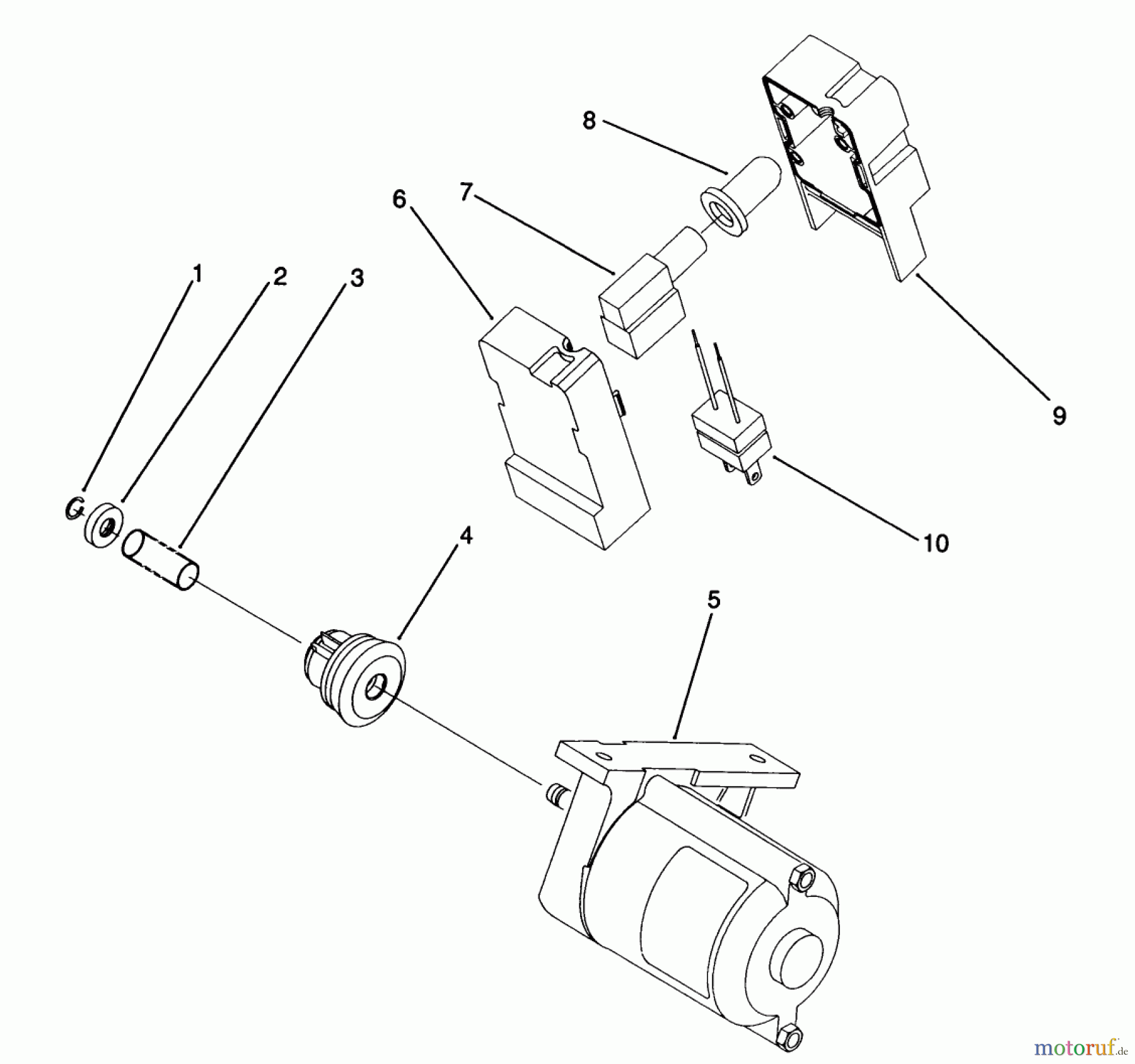  Toro Neu Snow Blowers/Snow Throwers Seite 1 38185 - Toro CCR 2000 Snowthrower, 1992 (2000001-2999999) STARTER MOTOR & SWITCH HOUSING ASSEMBLY