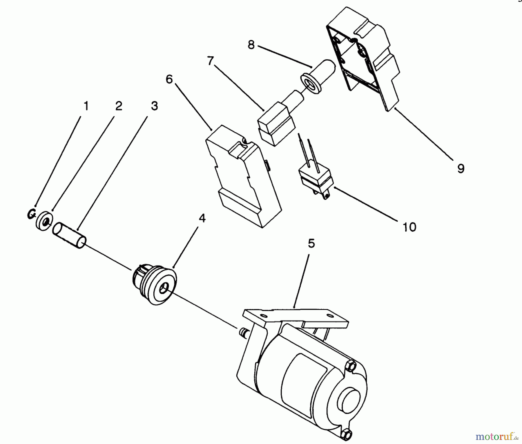  Toro Neu Snow Blowers/Snow Throwers Seite 1 38186 - Toro CCR 2000 Snowthrower, 1993 (3900001-3999999) STARTER MOTOR & SWITCH HOUSING ASSEMBLY