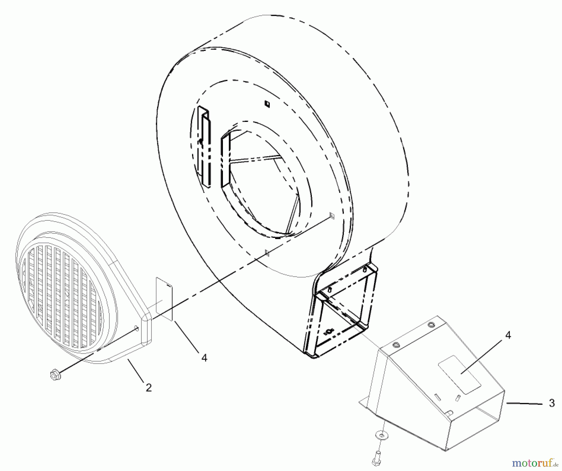  Toro Neu Blowers/Vacuums/Chippers/Shredders 62925 - Toro 5.5 hp Lawn Vacuum, 2001 (210000001-210999999) INTAKE AND EXHAUST BLOWER ASSEMBLY