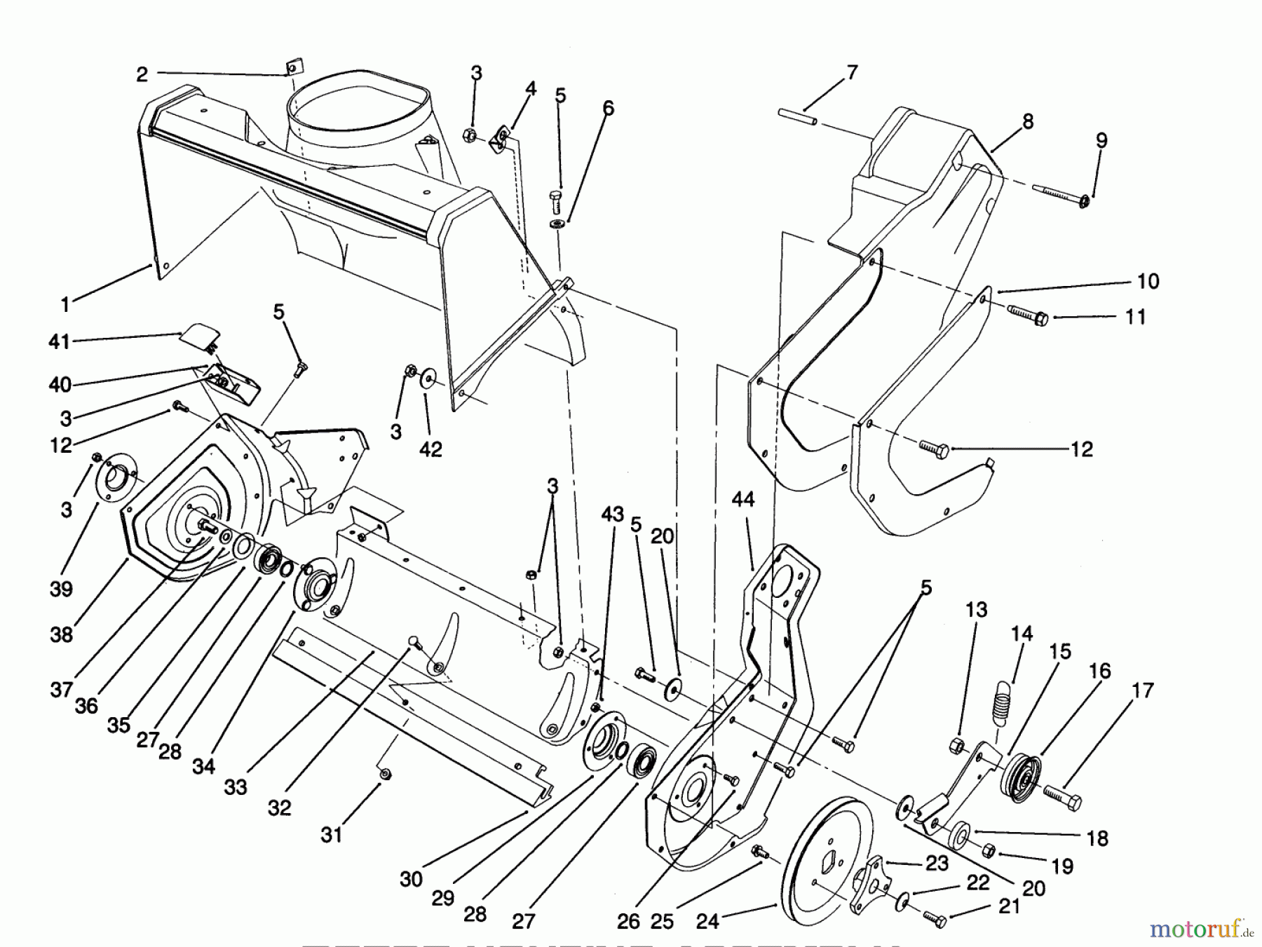  Toro Neu Snow Blowers/Snow Throwers Seite 1 38191 - Toro CCR 1000 Snowthrower, 1992 (2000001-2999999) ROTOR HOUSING ASSEMBLY