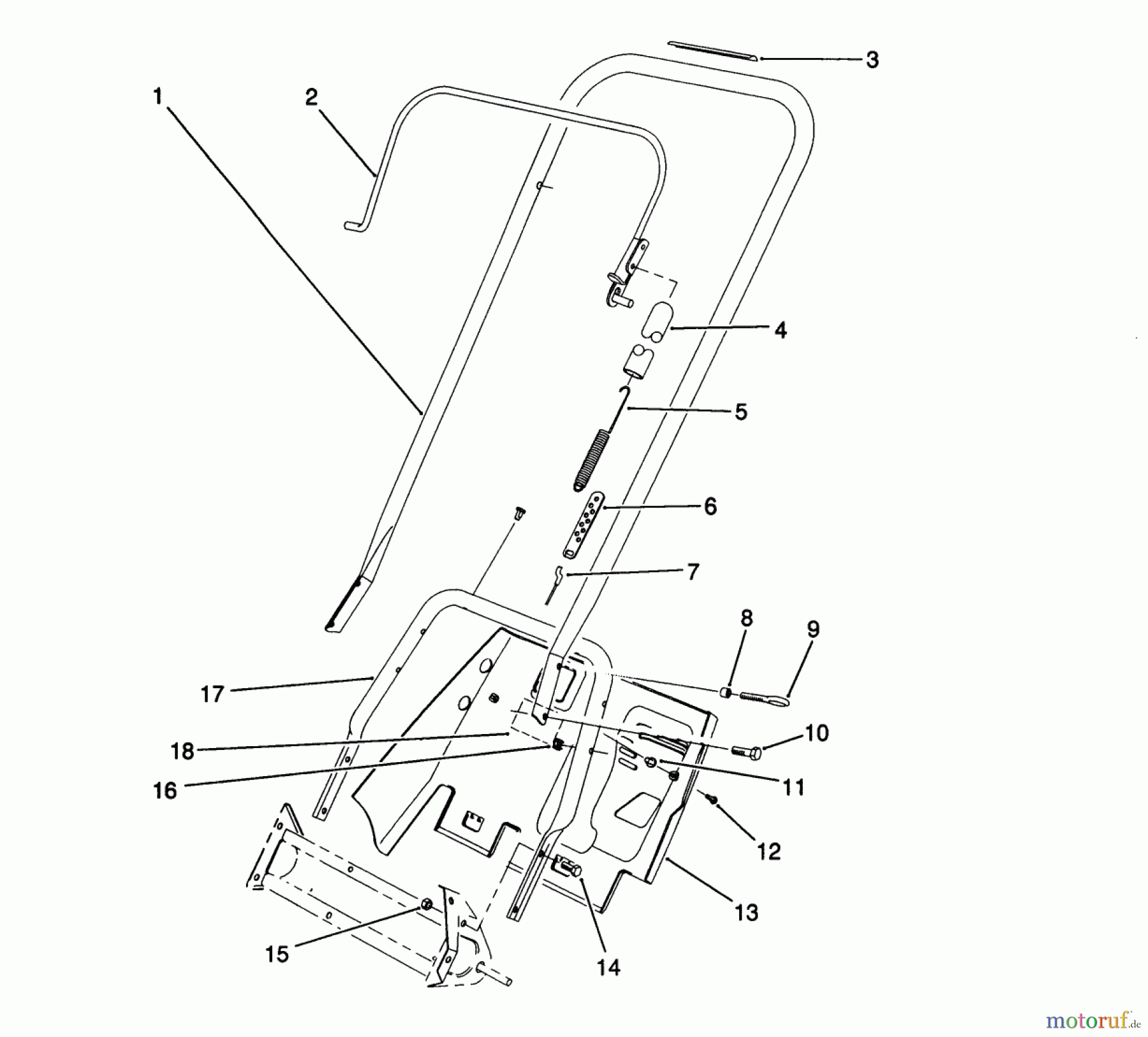  Toro Neu Snow Blowers/Snow Throwers Seite 1 38196 - Toro CCR 1000 Snowthrower, 1992 (2000001-2999999) HANDLE ASSEMBLY