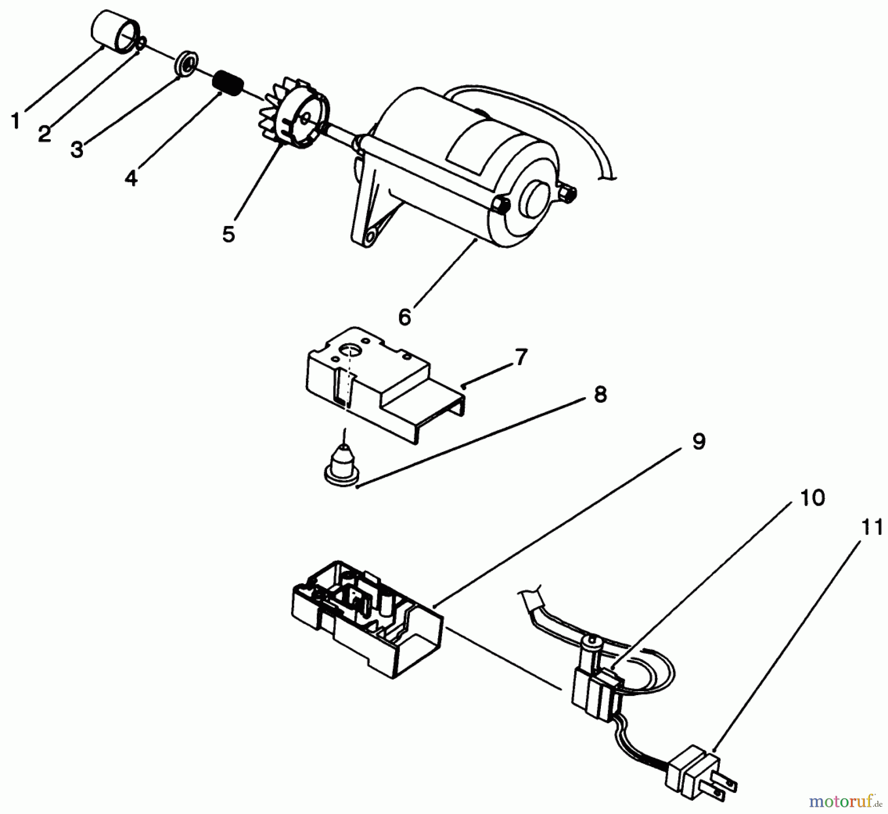  Toro Neu Snow Blowers/Snow Throwers Seite 1 38196 - Toro CCR 1000 Snowthrower, 1993 (3900001-3999999) STARTER MOTOR ASSEMBLY