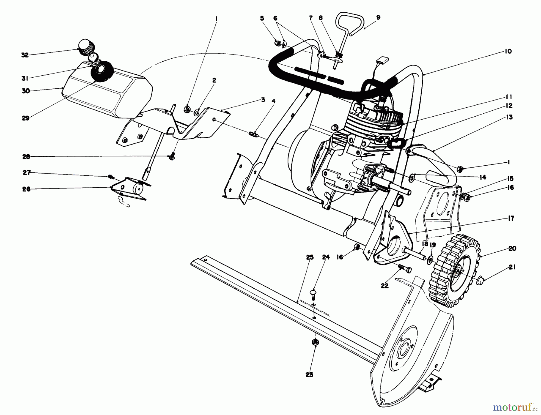  Toro Neu Snow Blowers/Snow Throwers Seite 1 38232 (S-200) - Toro S-200 Snowthrower, 1985 (5000001-5999999) ENGINE ASSEMBLY
