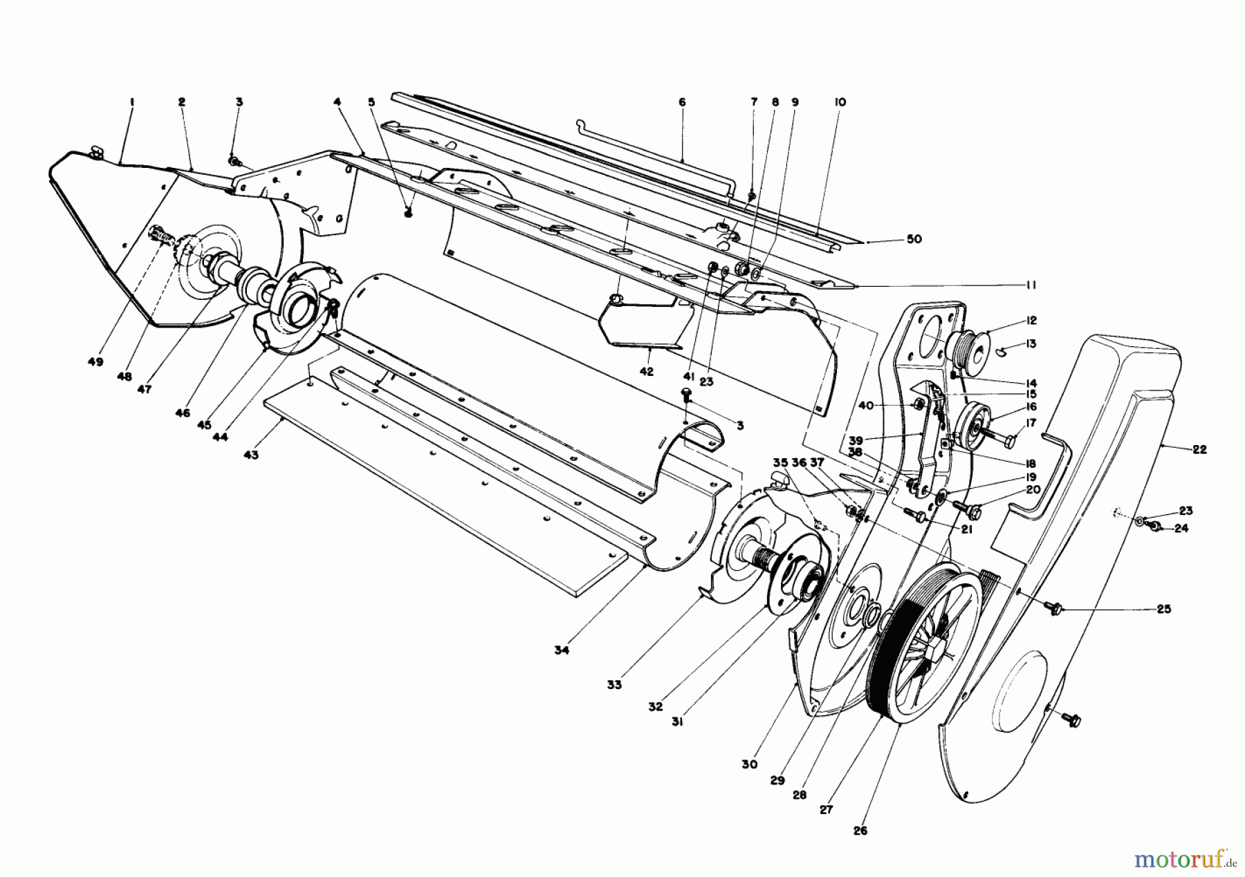  Toro Neu Snow Blowers/Snow Throwers Seite 1 38232 (S-200) - Toro S-200 Snowthrower, 1985 (5000001-5999999) LOWER MAIN FRAME ASSEMBLY